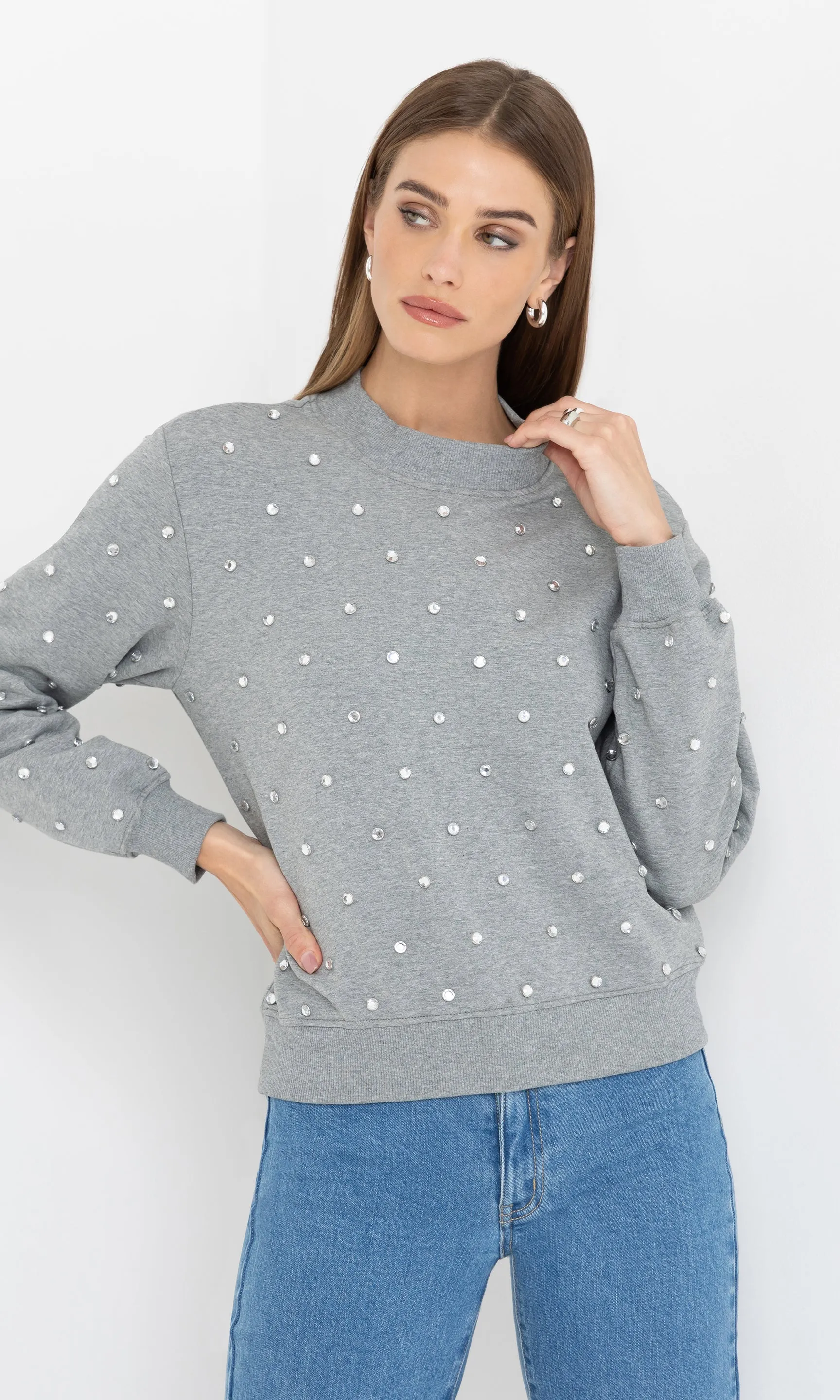 Julie Crystal Stud Sweatshirt sold by Generation Love