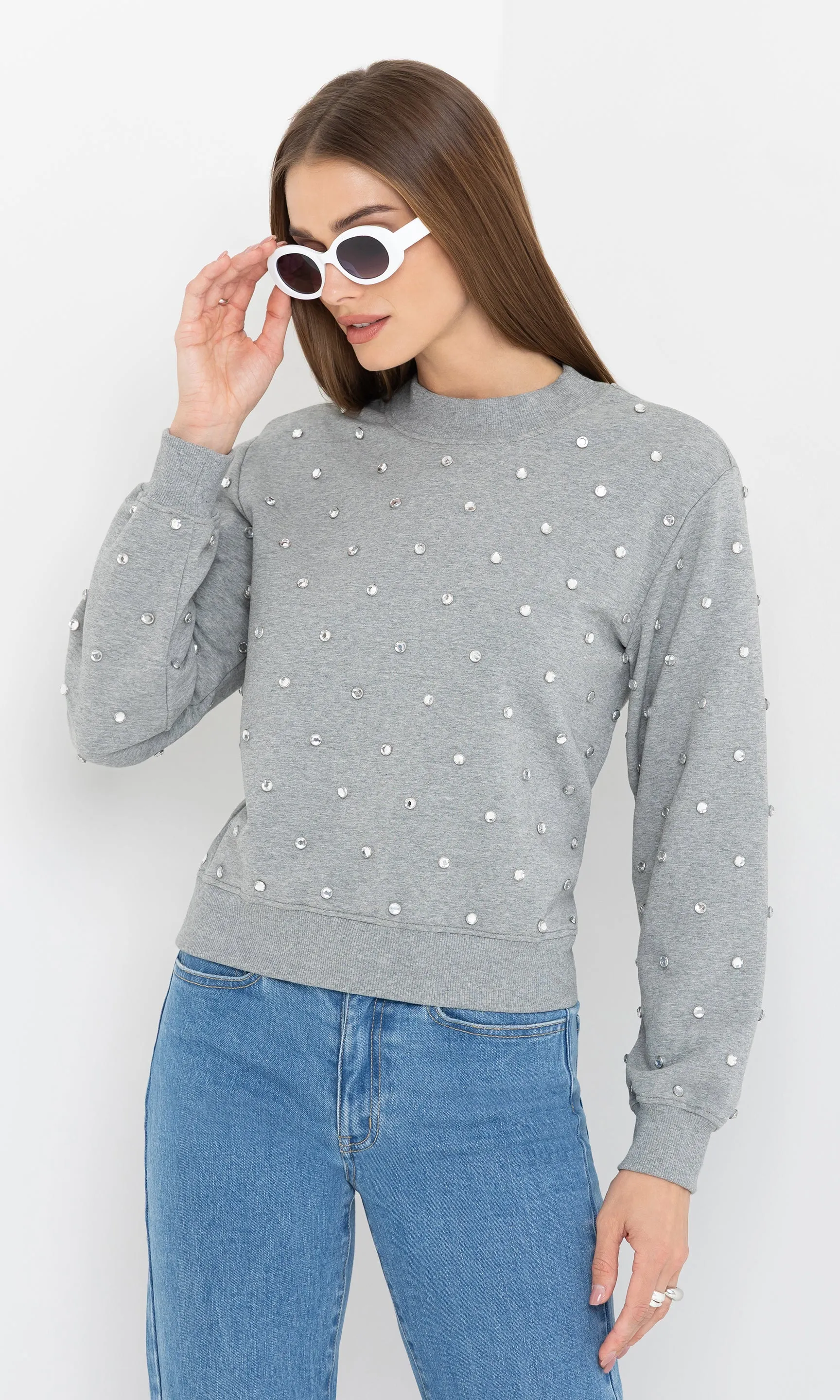 Julie Crystal Stud Sweatshirt sold by Generation Love product image thumbnail 5