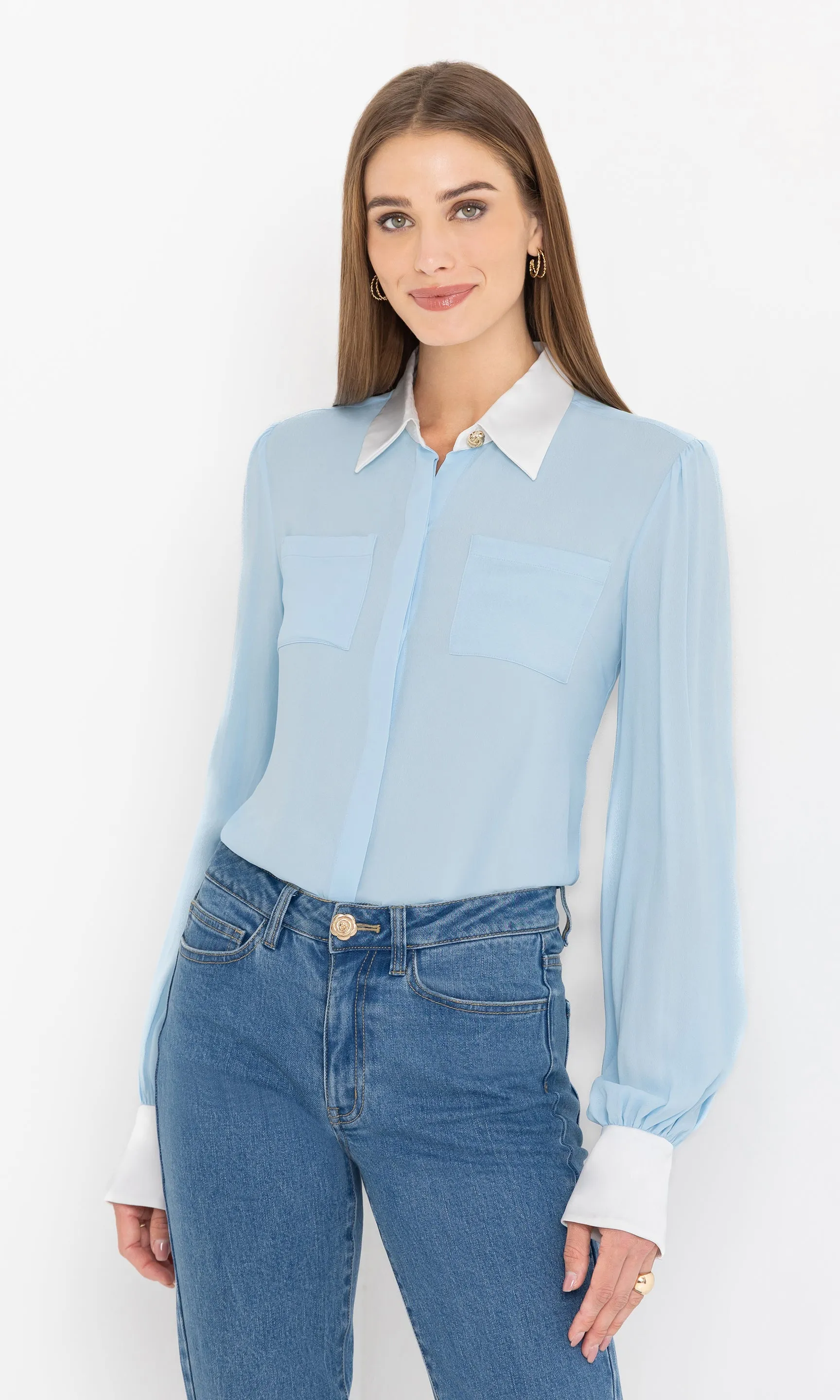 Denise Georgette Combo Blouse sold by Generation Love product image thumbnail 3