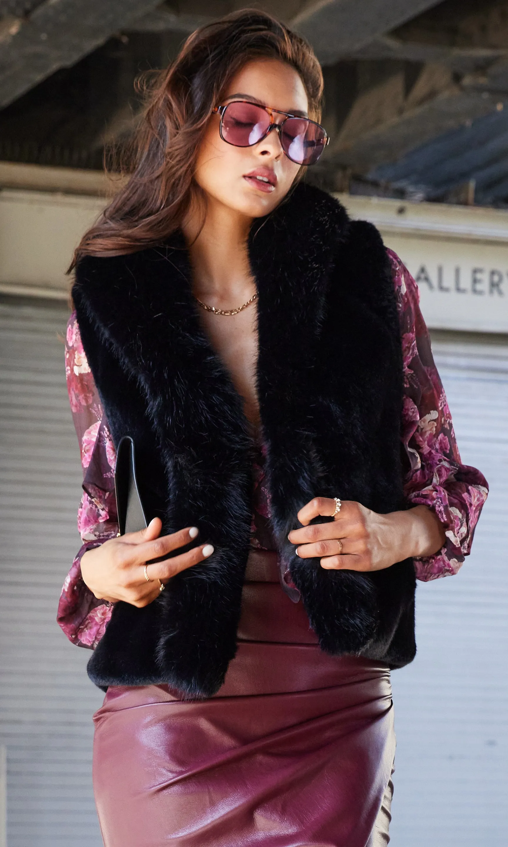 Stewart Faux Fur Vest sold by Generation Love product image thumbnail 4