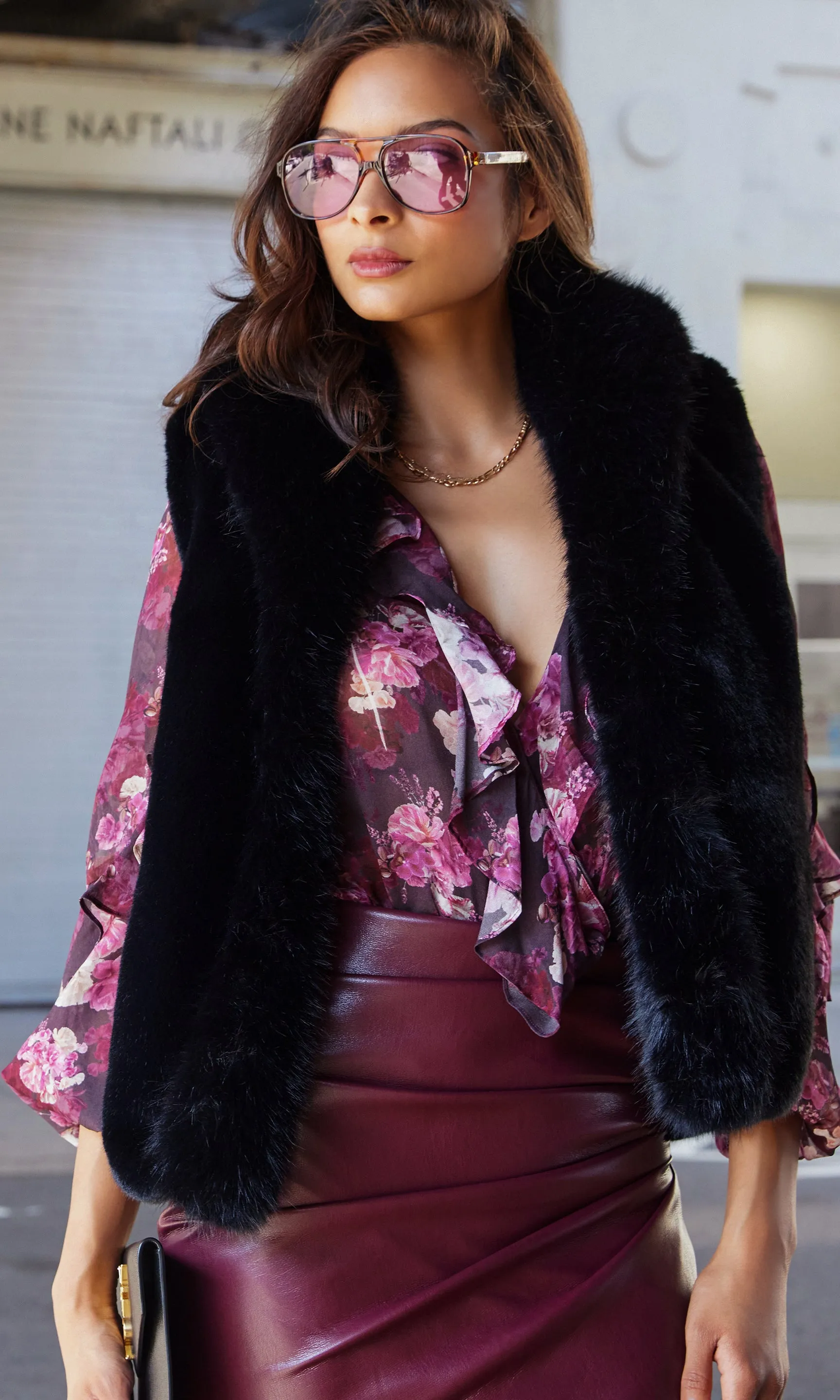 Stewart Faux Fur Vest sold by Generation Love product image thumbnail 2