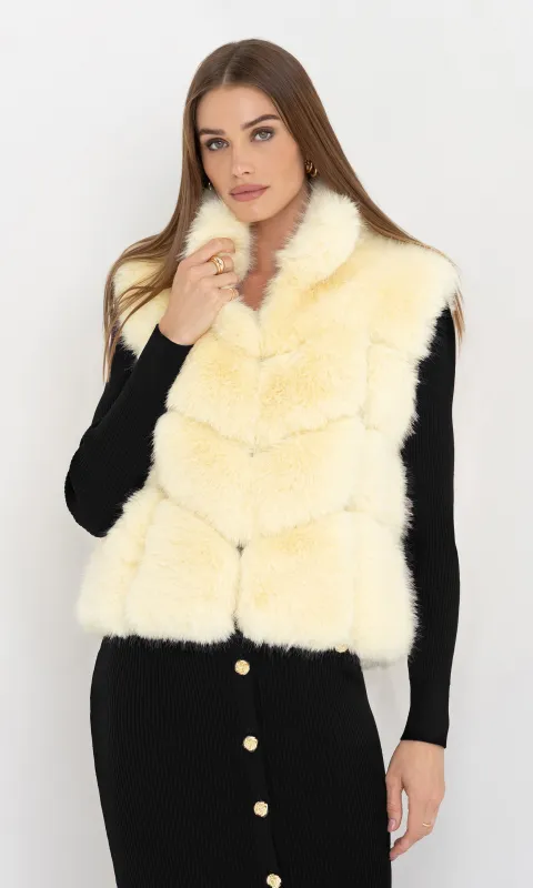 Rosario Faux Fur Vest sold by Generation Love