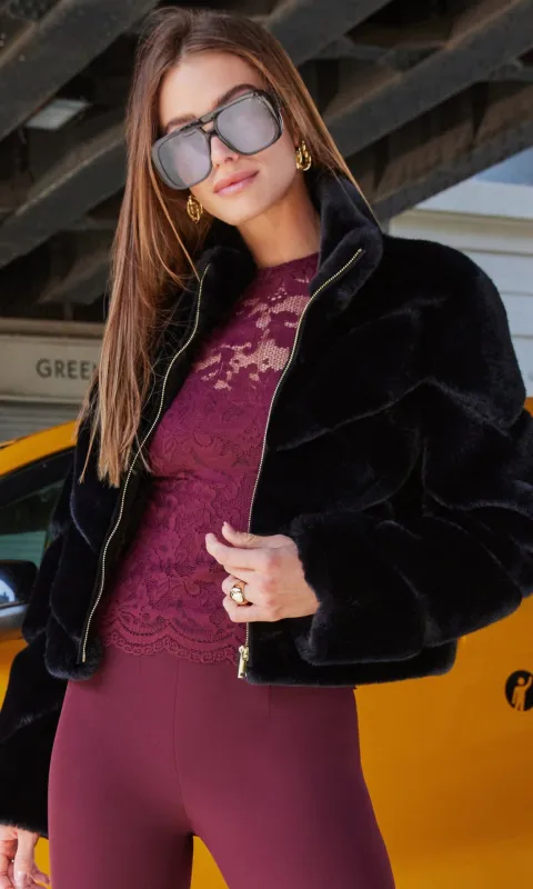 Brianna Faux Fur Jacket sold by Generation Love