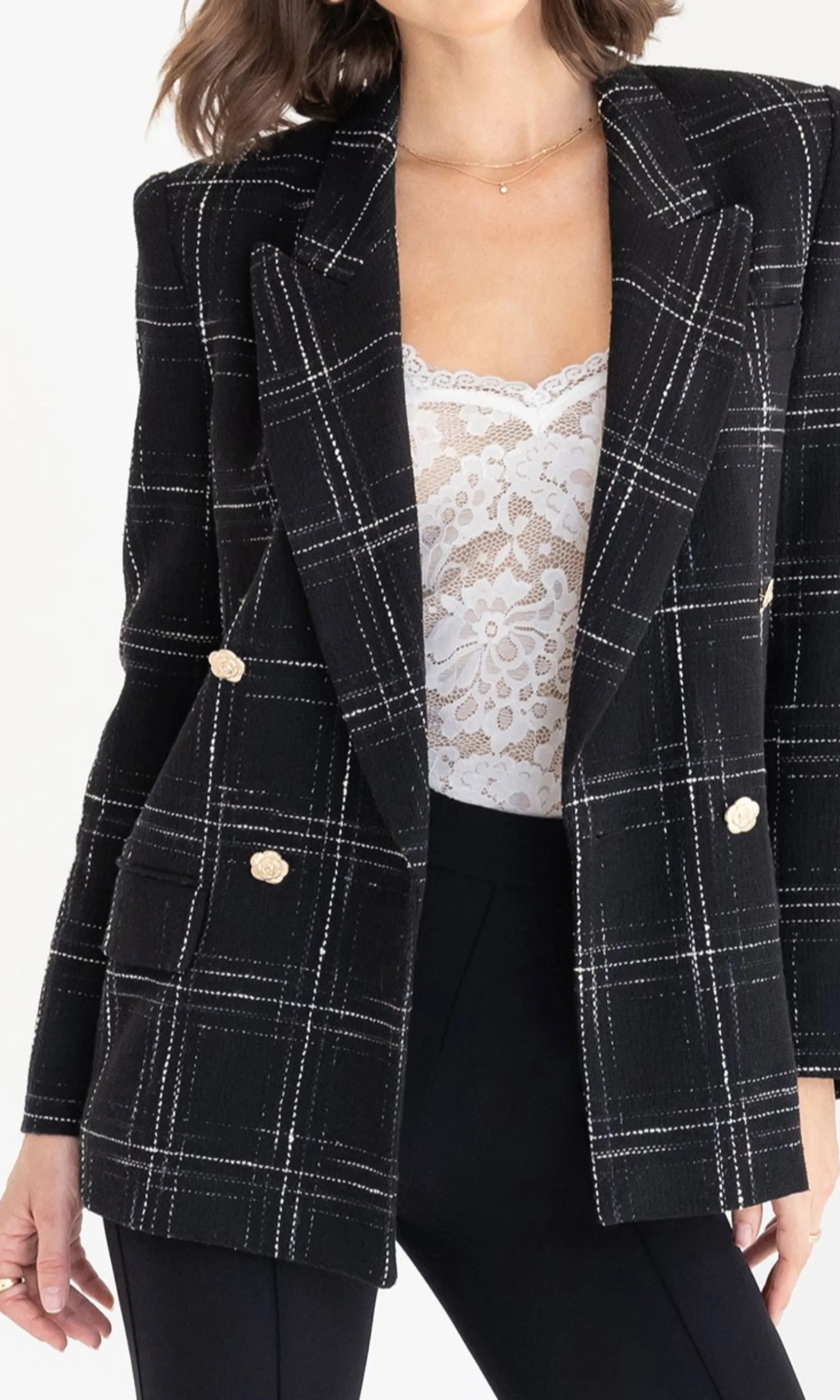 Maverick Windowpane Tweed Blazer sold by Generation Love product image thumbnail 4