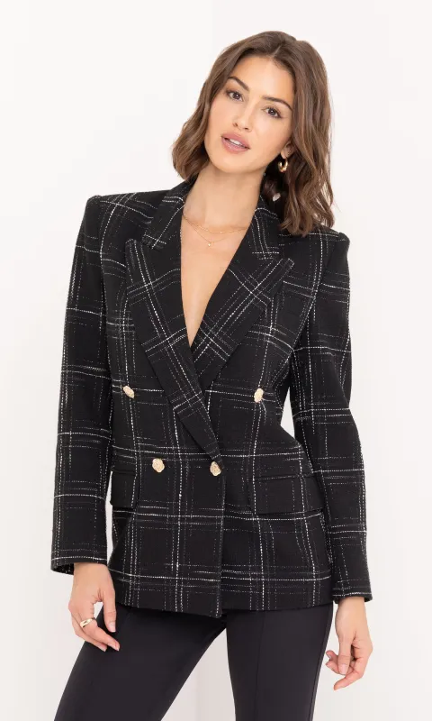Maverick Windowpane Tweed Blazer sold by Generation Love