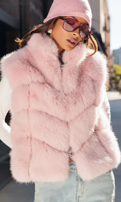 Rosario Faux Fur Vest sold by Generation Love