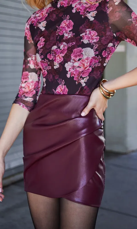 Shyann Vegan Leather Mini Skirt sold by Generation Love