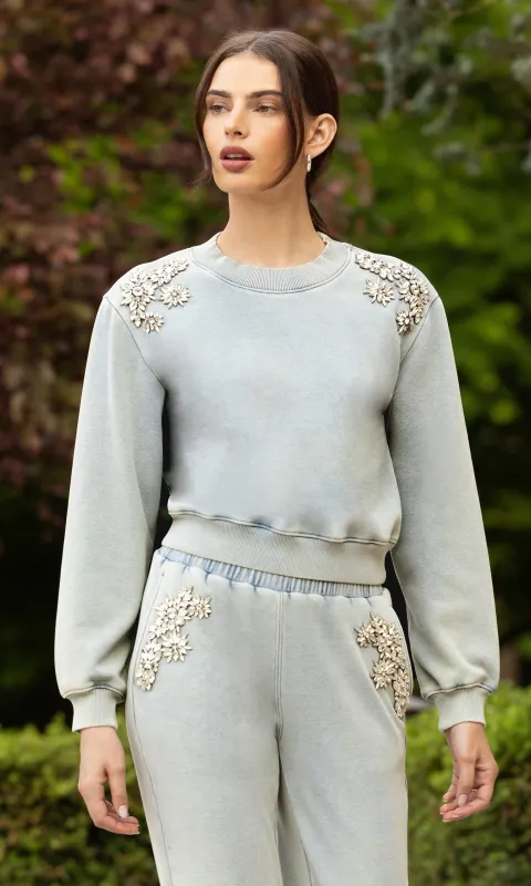 Julie Crystal Patch Sweatshirt sold by Generation Love