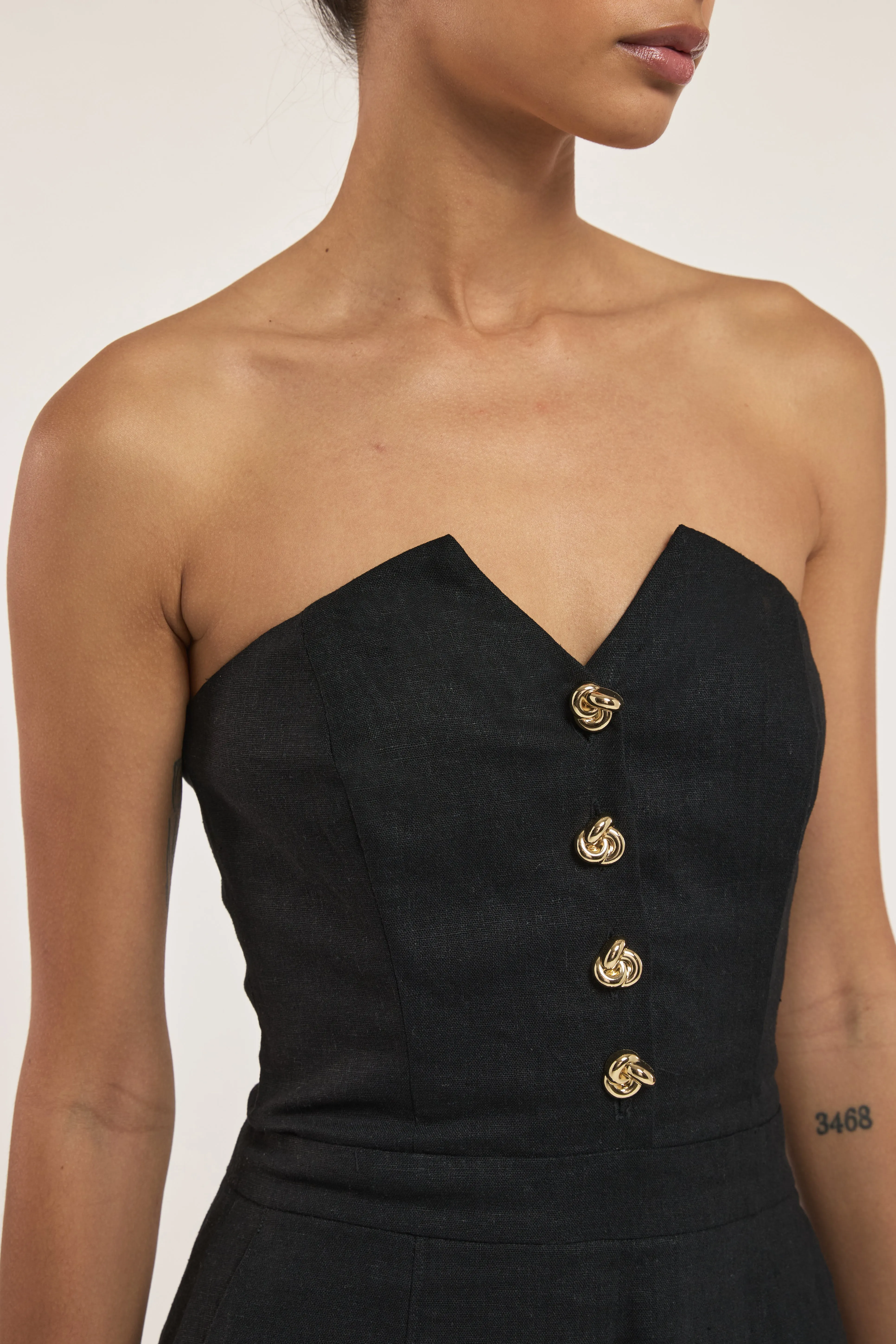 Carine Linen Romper sold by Generation Love product image thumbnail 2