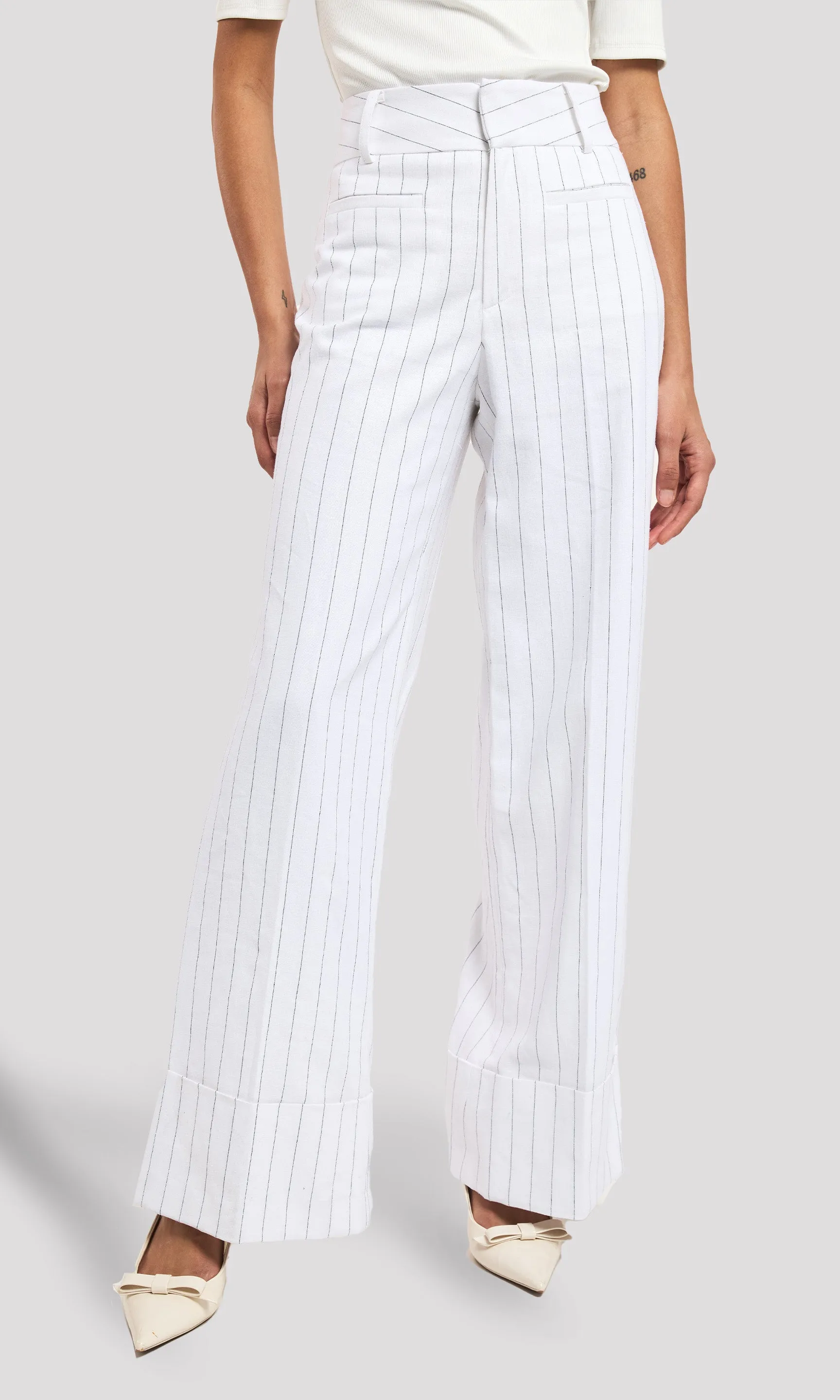 Raquel Pinstripe Linen Pants sold by Generation Love product image thumbnail 2