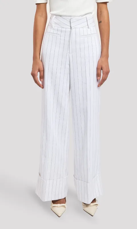 Raquel Pinstripe Linen Pants sold by Generation Love
