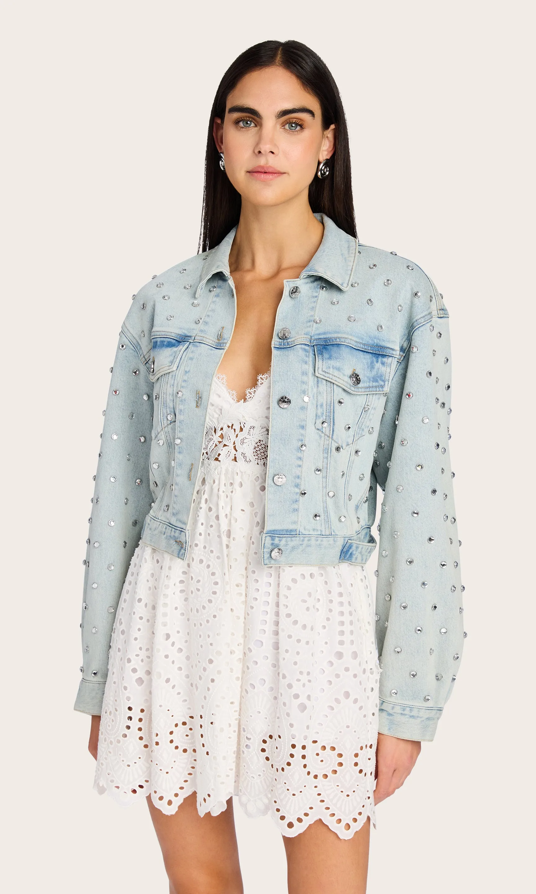 Toddie Crystal Denim Jacket sold by Generation Love product image thumbnail 3