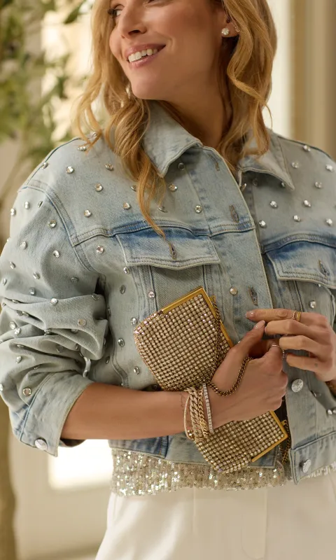 Toddie Crystal Denim Jacket sold by Generation Love
