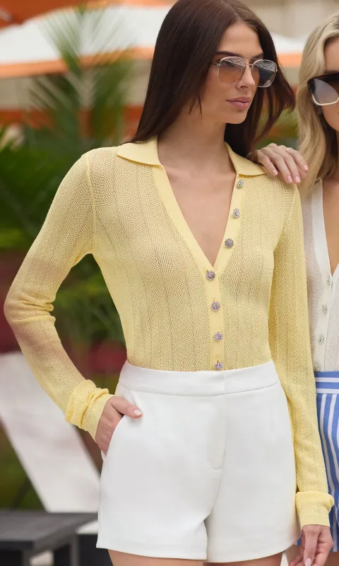 Megan Pointelle Cardigan made by Generation Love