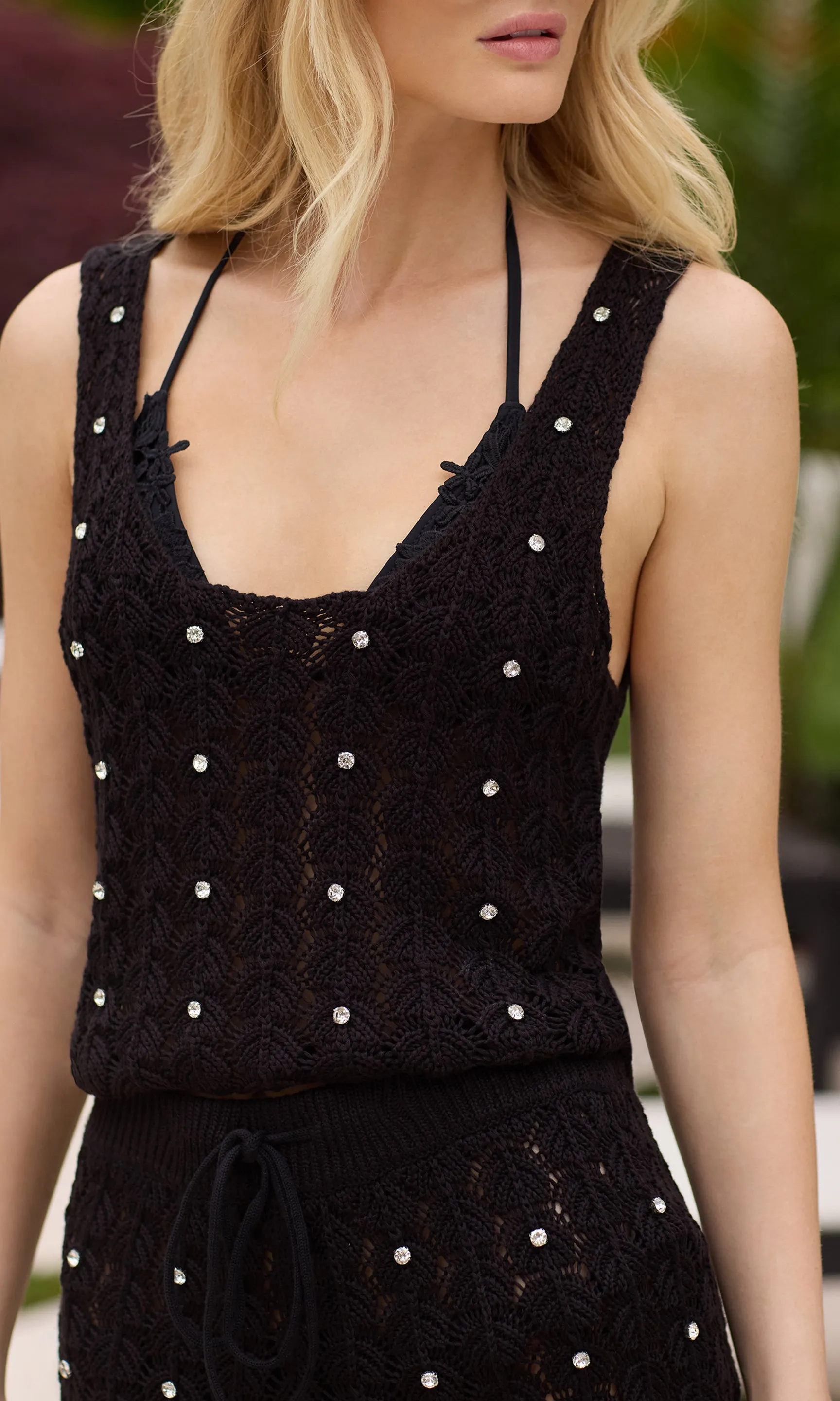 Sol Crystal Pointelle Knit Tank sold by Generation Love product image thumbnail 2