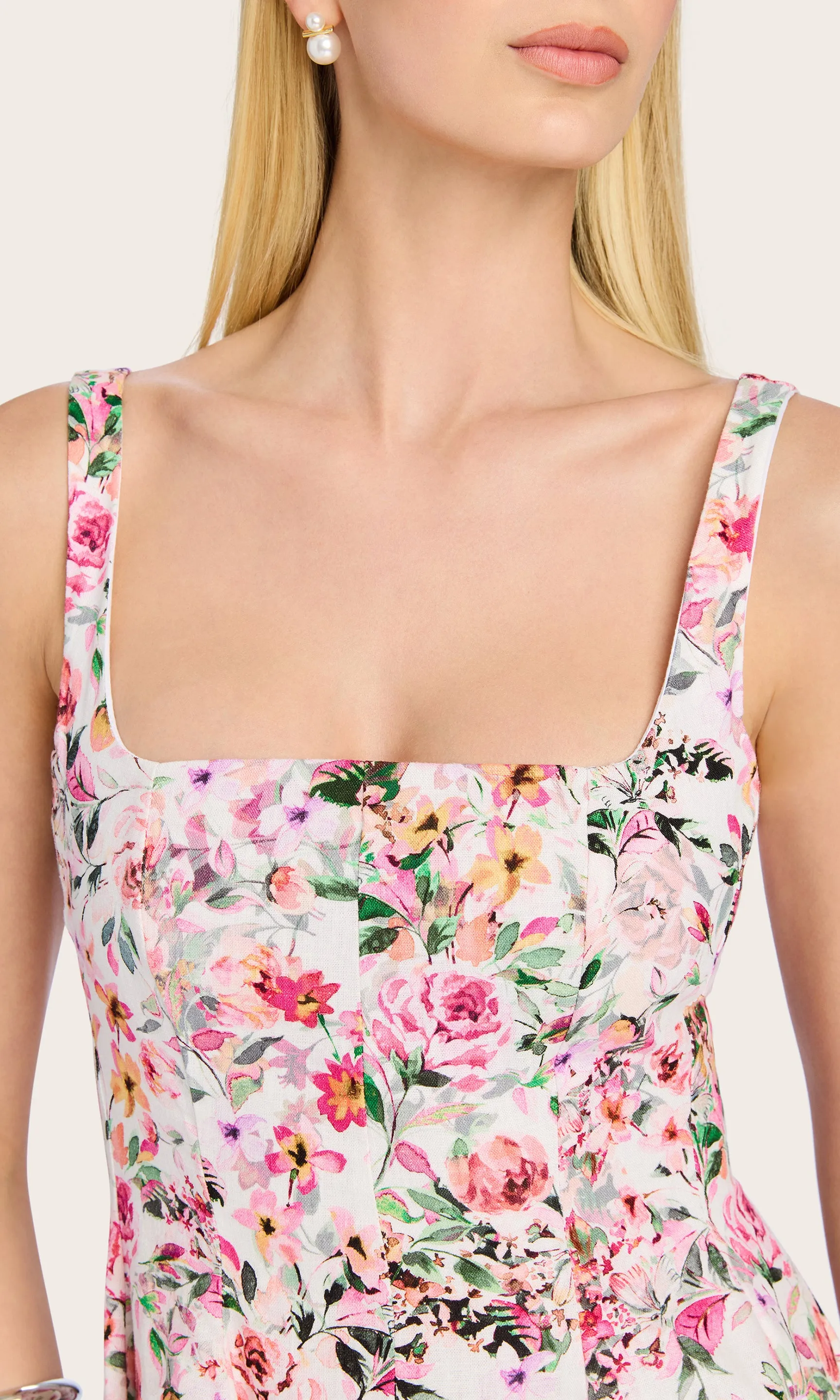 Courtney Floral Linen Dress sold by Generation Love product image thumbnail 3