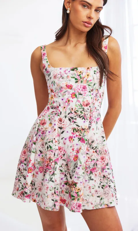 Courtney Floral Linen Dress sold by Generation Love