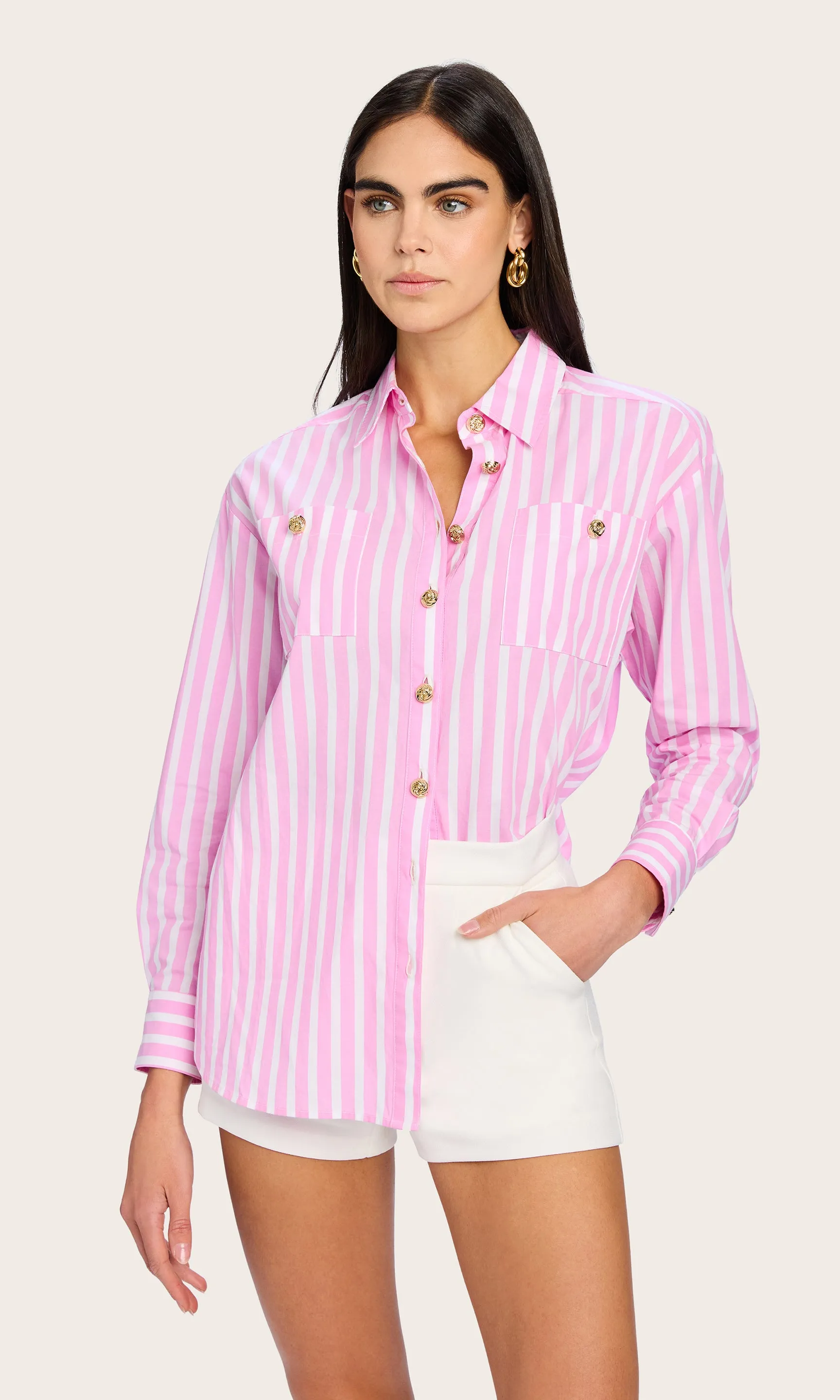 Meggy Wide Stripe Poplin Shirt sold by Generation Love product image thumbnail 3