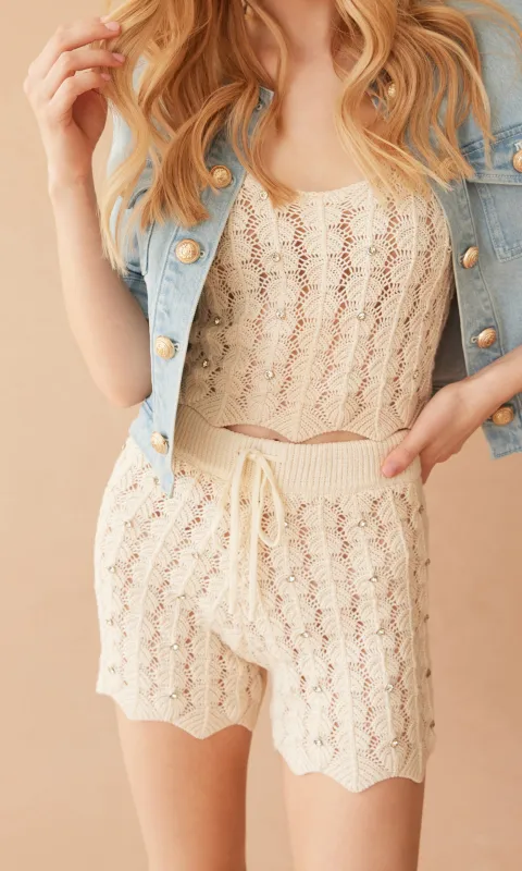 Joe Crystal Pointelle Shorts sold by Generation Love