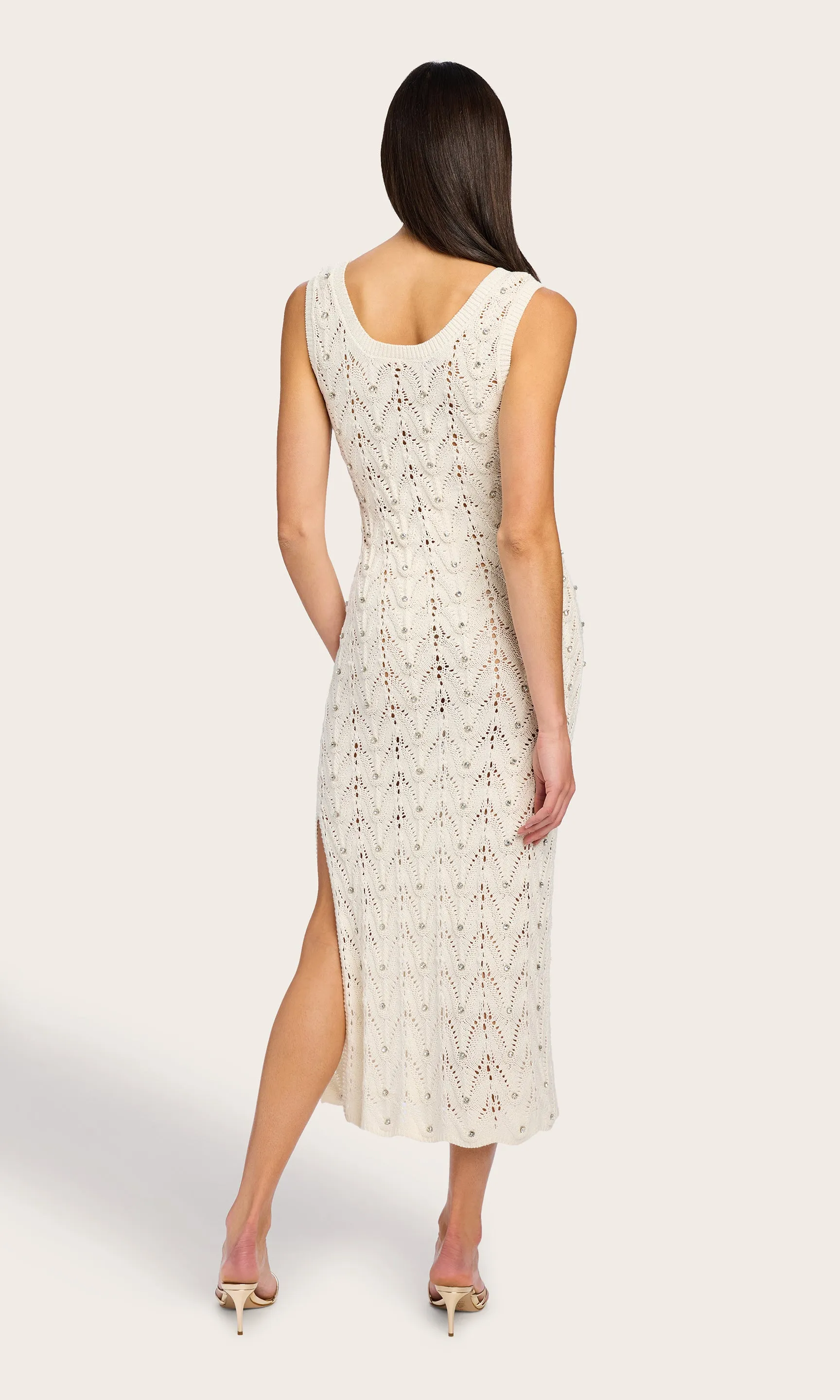 Vincent Crystal Pointelle Knit Dress sold by Generation Love product image thumbnail 5