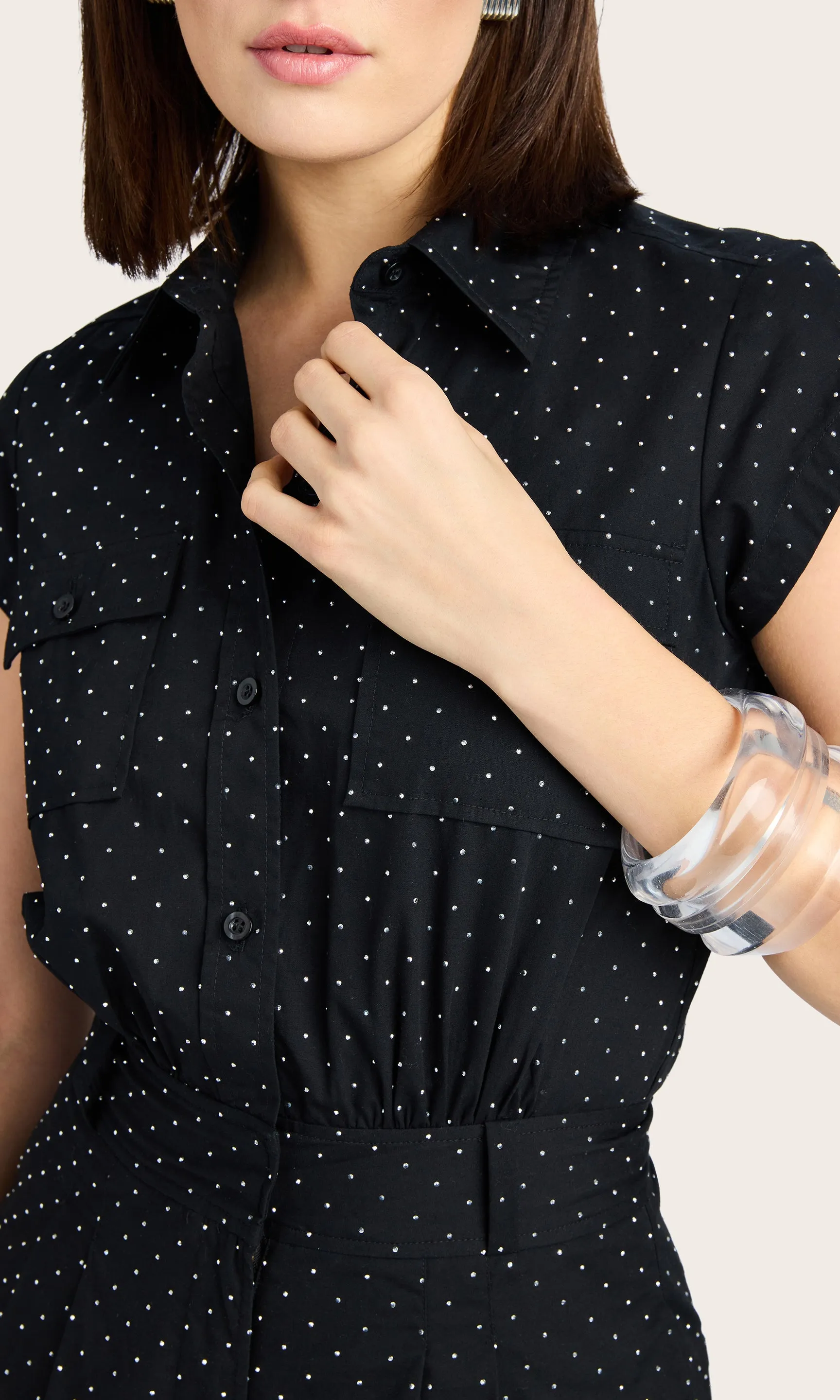 Morgan Crystal Poplin Romper sold by Generation Love product image thumbnail 3