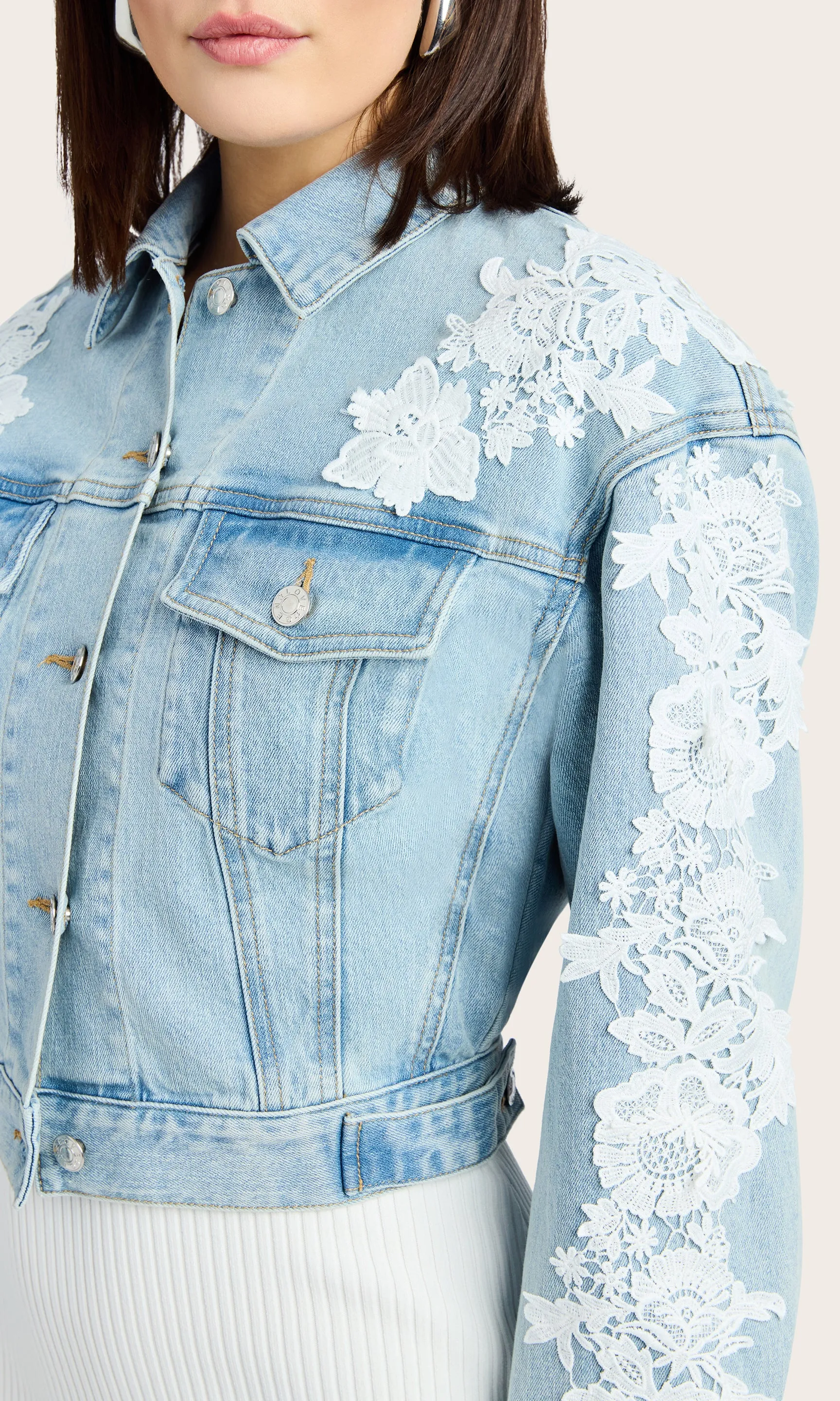 Valex Lace Combo Denim Jacket sold by Generation Love product image thumbnail 4