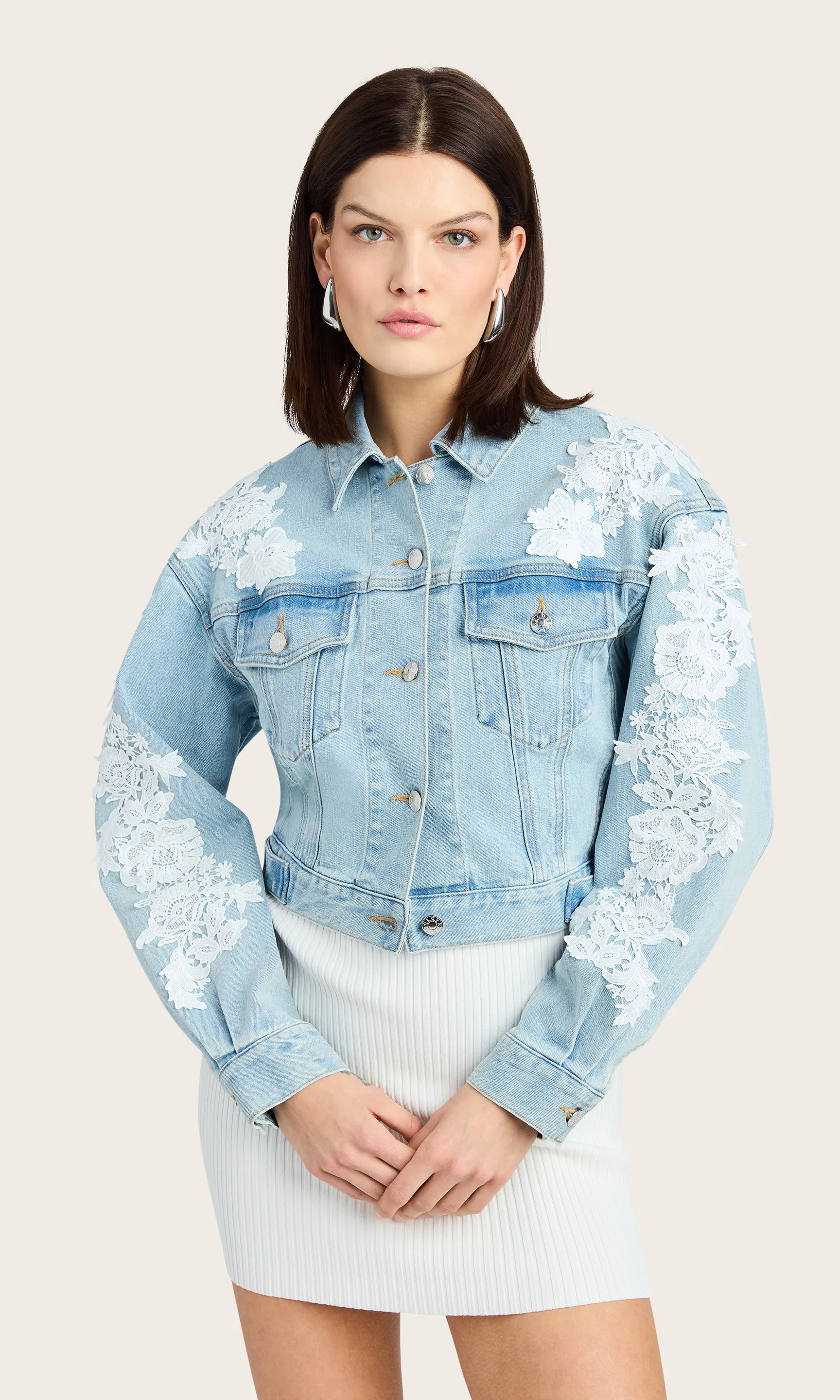 Valex Lace Combo Denim Jacket sold by Generation Love product image thumbnail 5