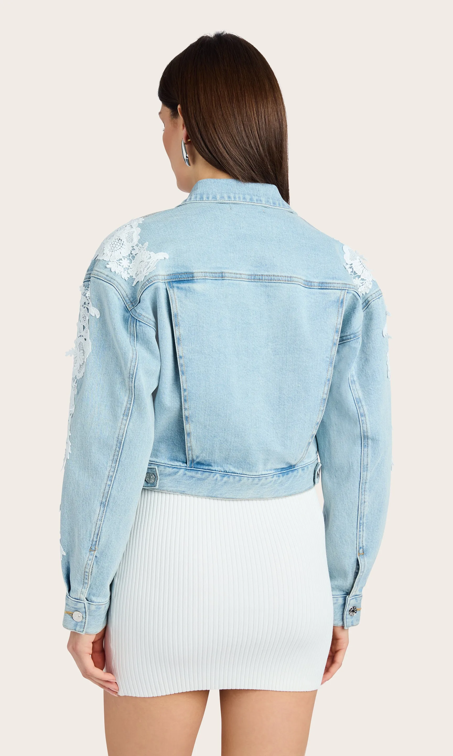 Valex Lace Combo Denim Jacket sold by Generation Love product image thumbnail 3