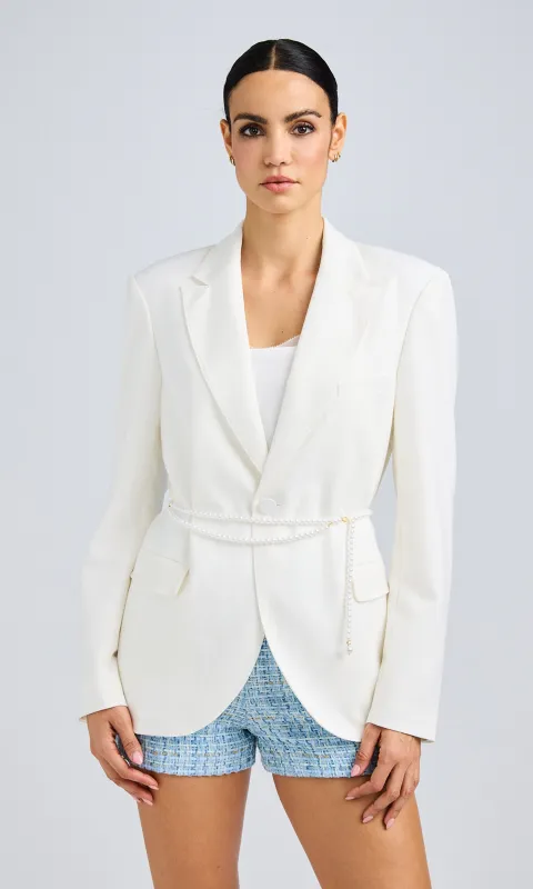 Martina Crepe Belted Blazer sold by Generation Love