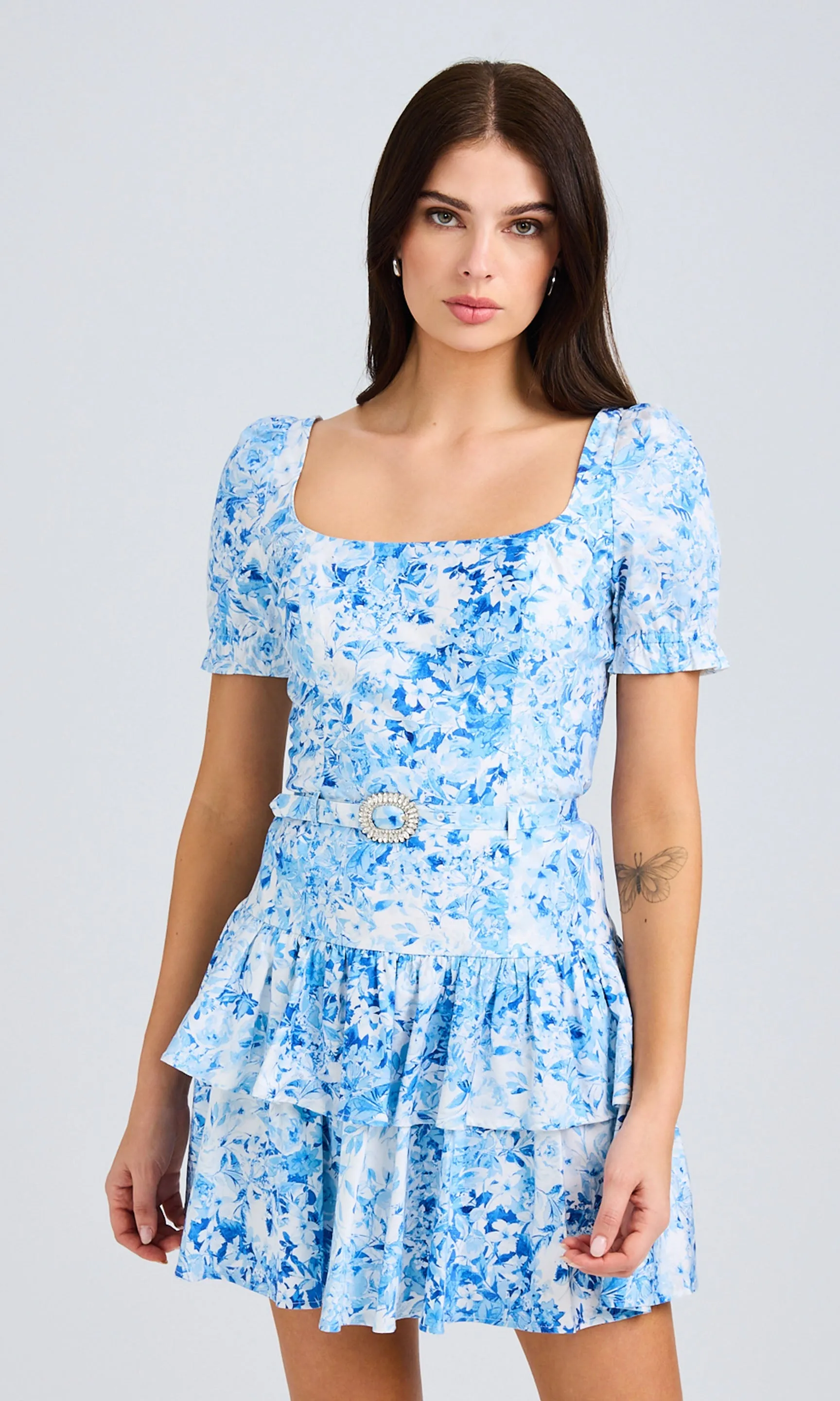 Rosette Floral Poplin Dress sold by Generation Love