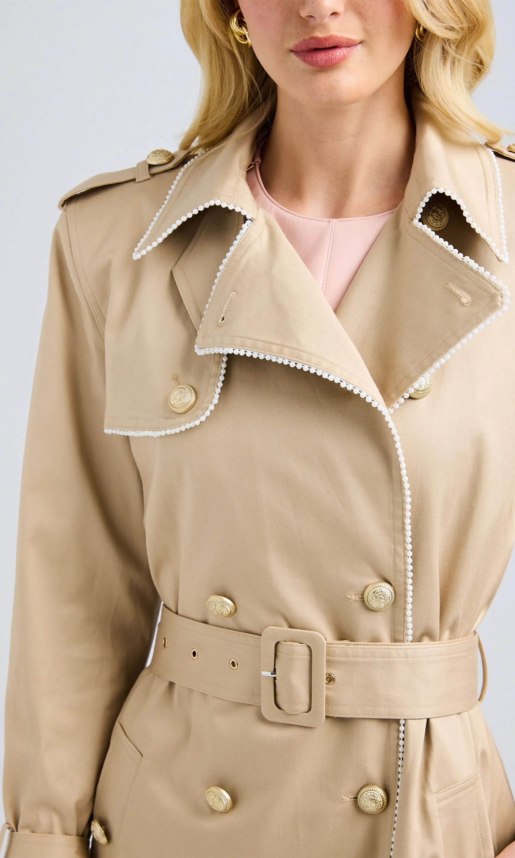 Vanna Pearl Trench Coat sold by Generation Love