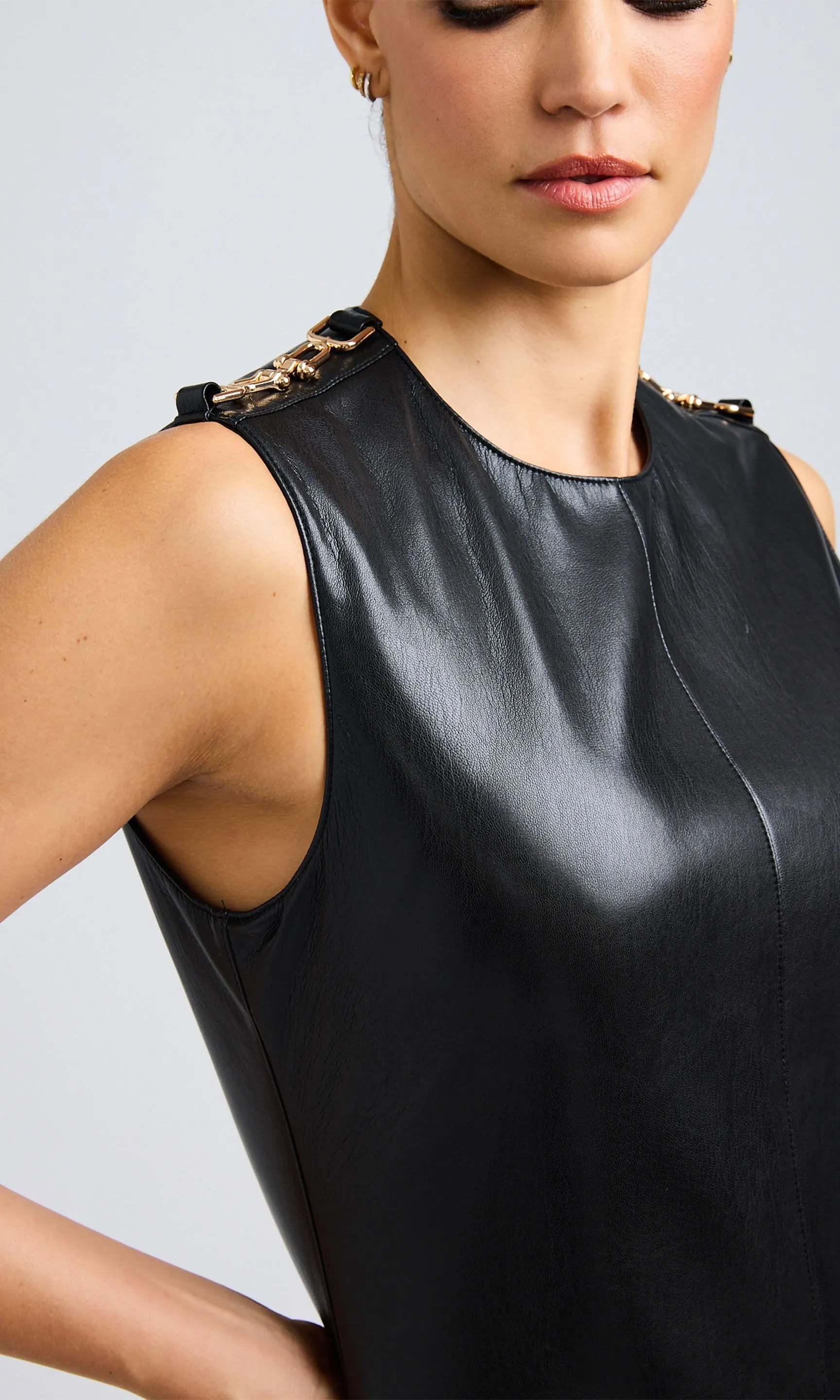 Dania Vegan Leather Shift Dress sold by Generation Love product image thumbnail 3