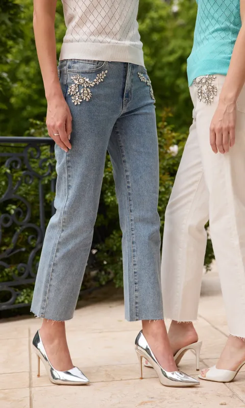 Carolyn Crystal Denim Jeans sold by Generation Love
