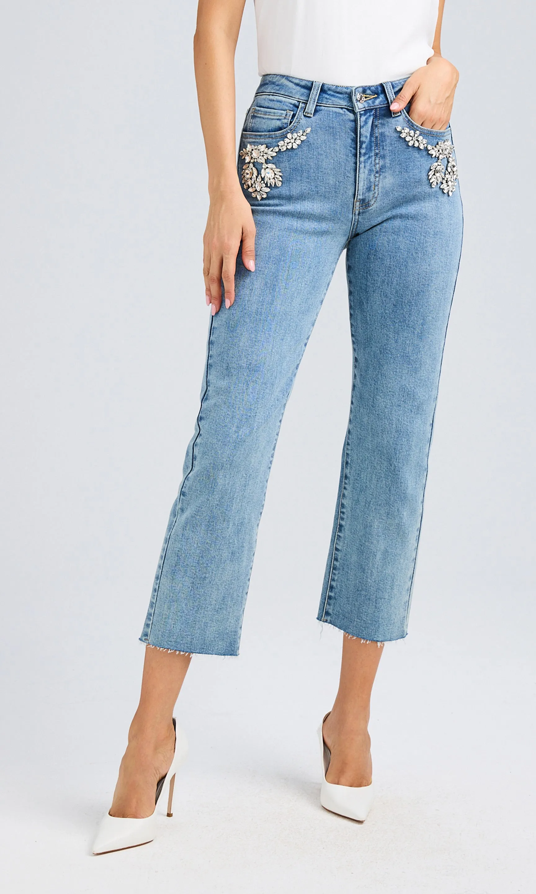 Carolyn Crystal Denim Jeans sold by Generation Love product image thumbnail 4