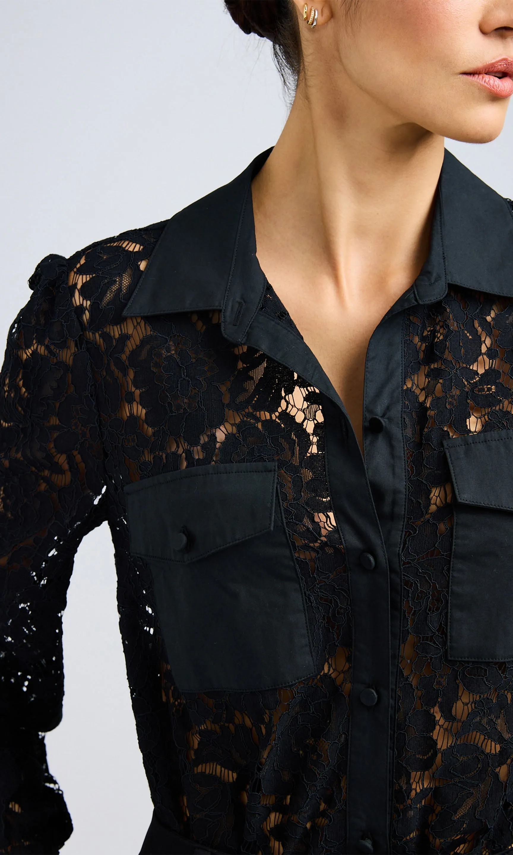 Anisa Lace Poplin Combo Shirt sold by Generation Love product image thumbnail 4