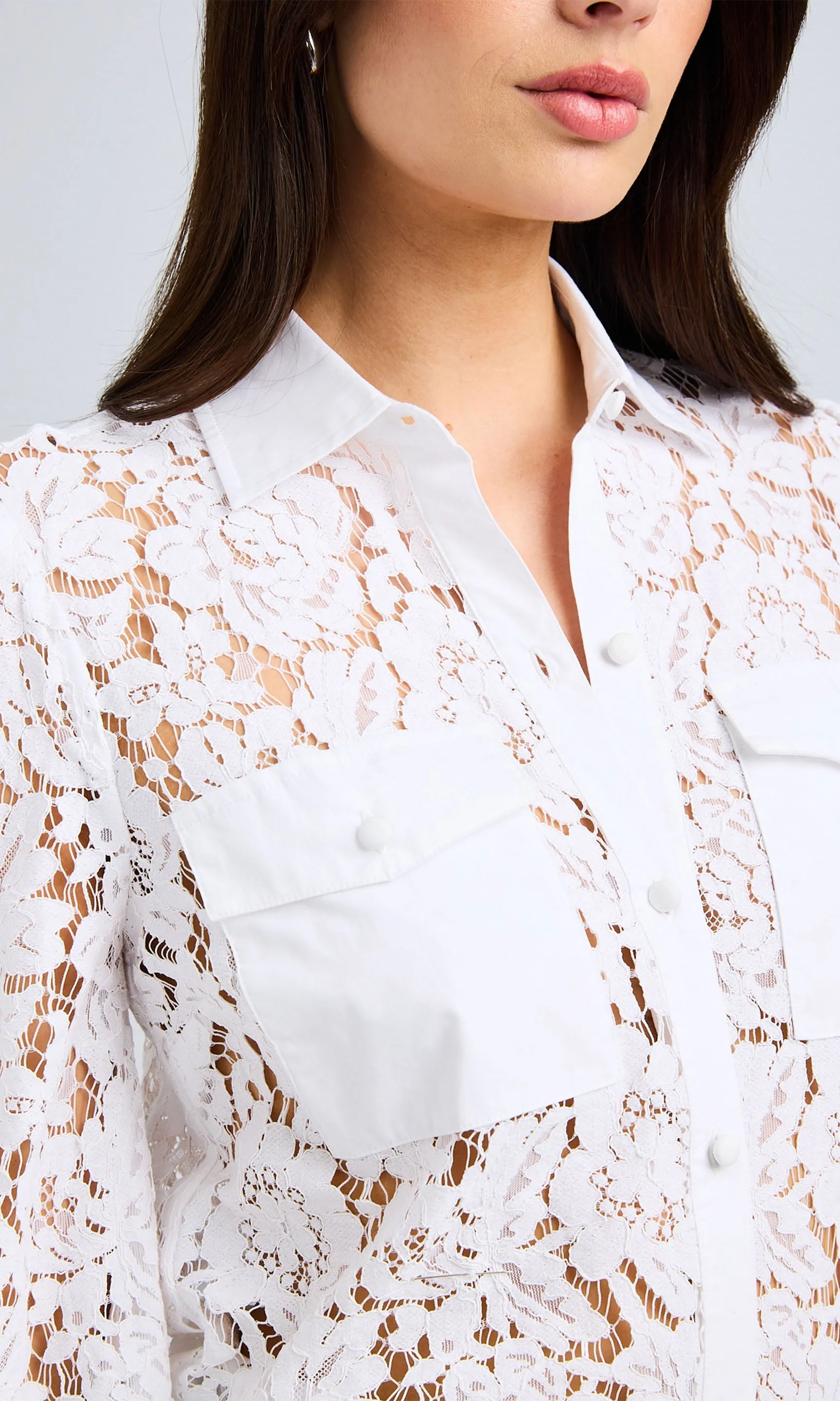 Anisa Lace Poplin Combo Shirt sold by Generation Love product image thumbnail 2