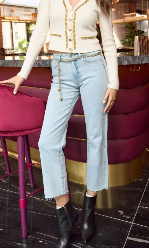 Jordy Chain Belted Jeans sold by Generation Love