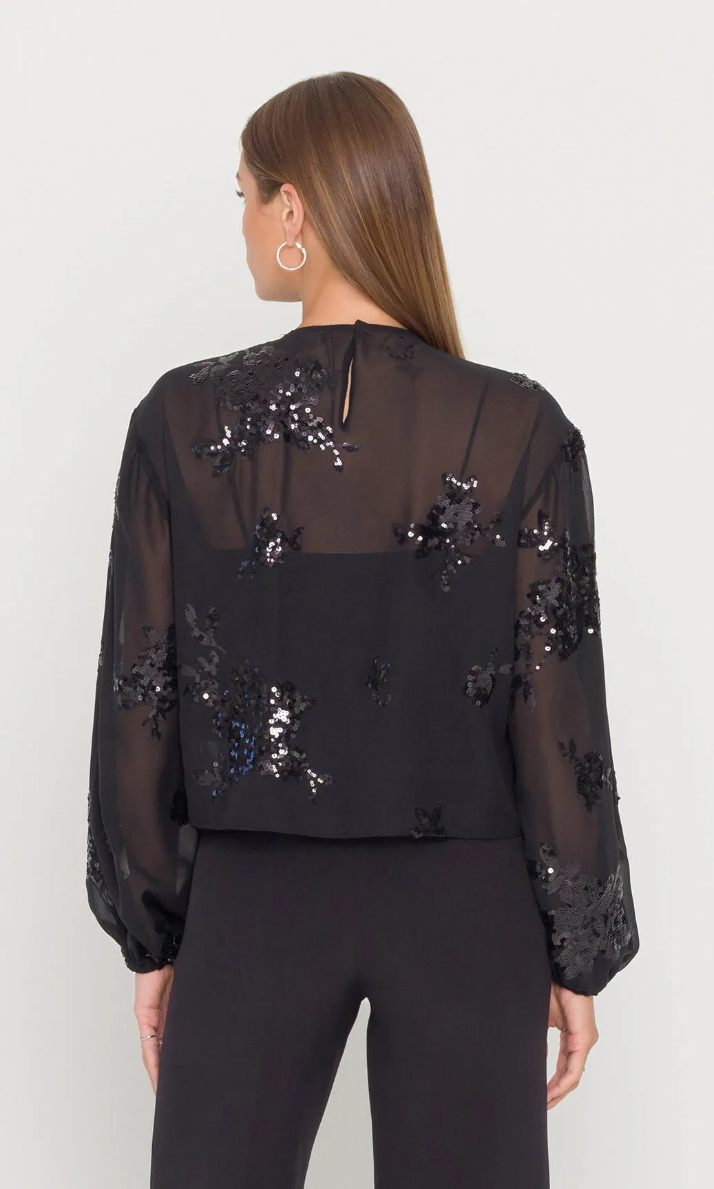 Shea Floral Sequin Georgette Blouse sold by Generation Love product image thumbnail 3