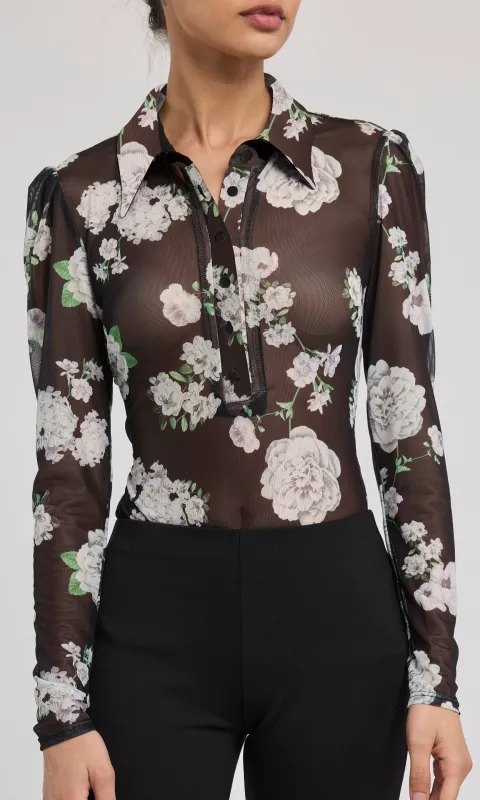 Dominique Floral Mesh Top sold by Generation Love