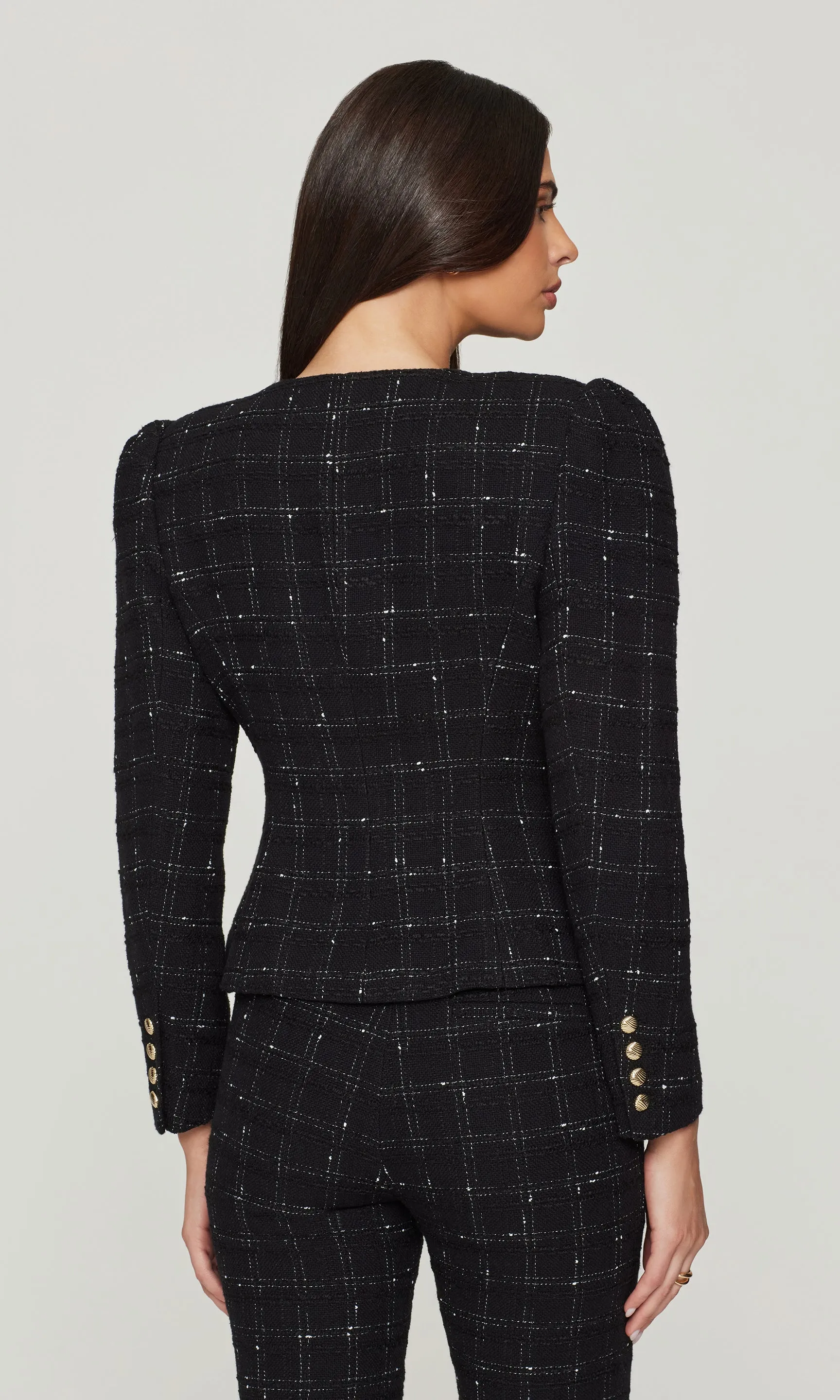 Cynthia Windowpane Tweed Jacket sold by Generation Love product image thumbnail 3
