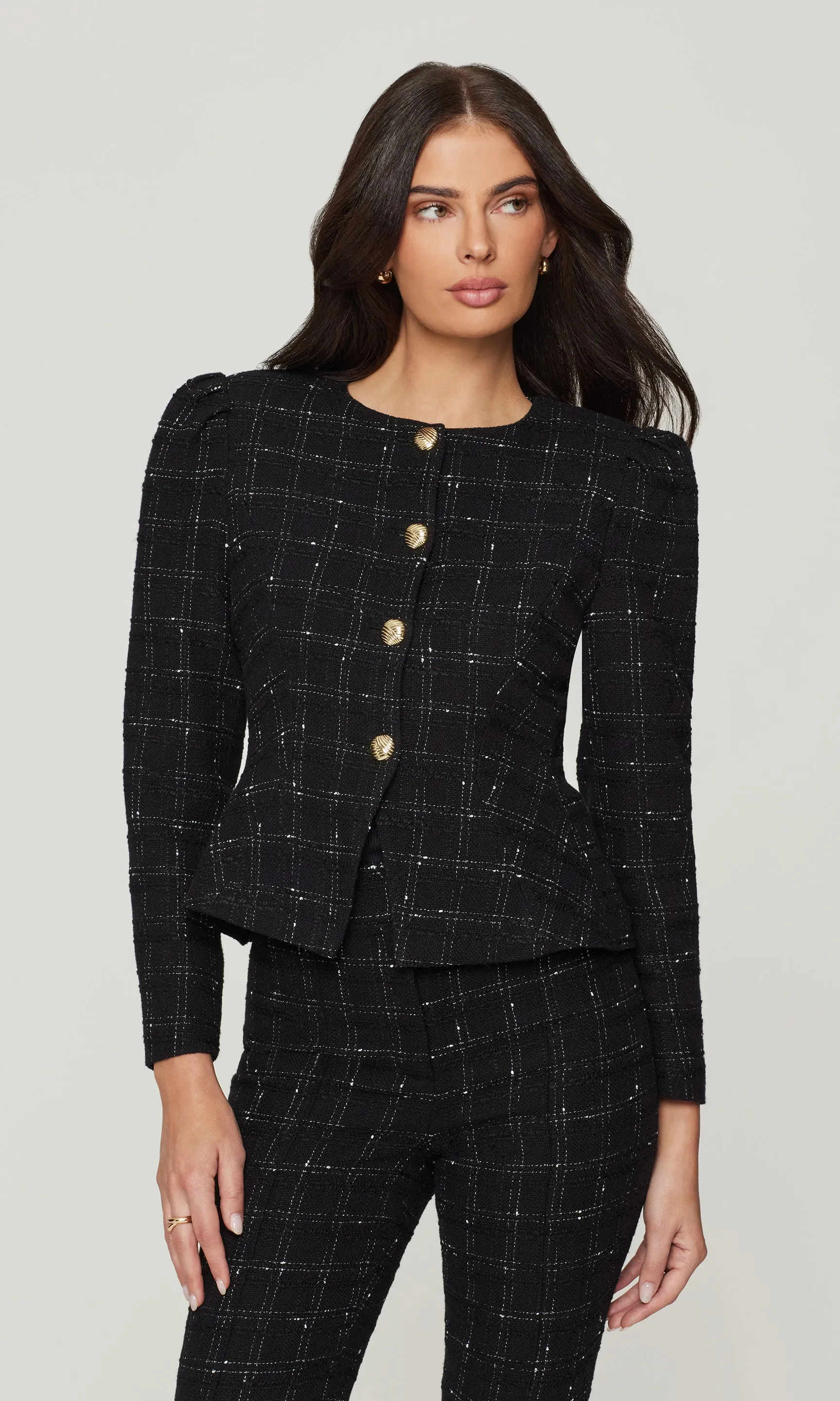Cynthia Windowpane Tweed Jacket sold by Generation Love