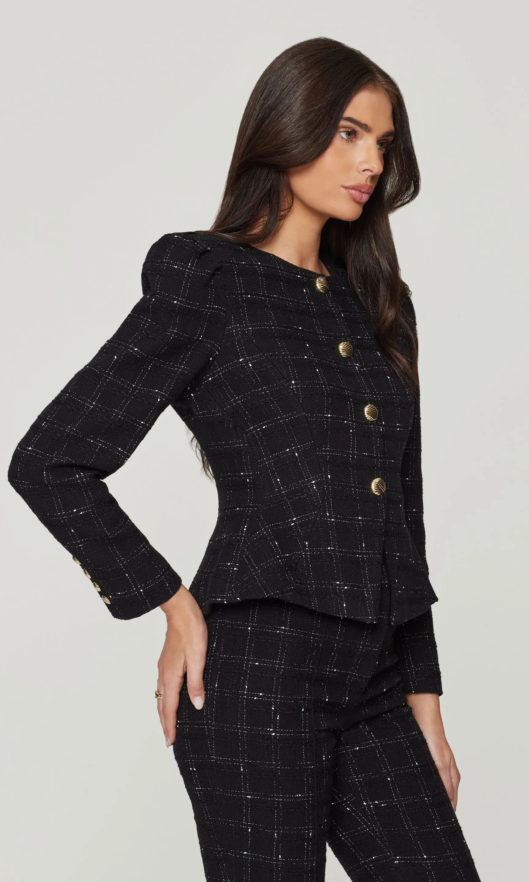 Cynthia Windowpane Tweed Jacket sold by Generation Love product image thumbnail 5