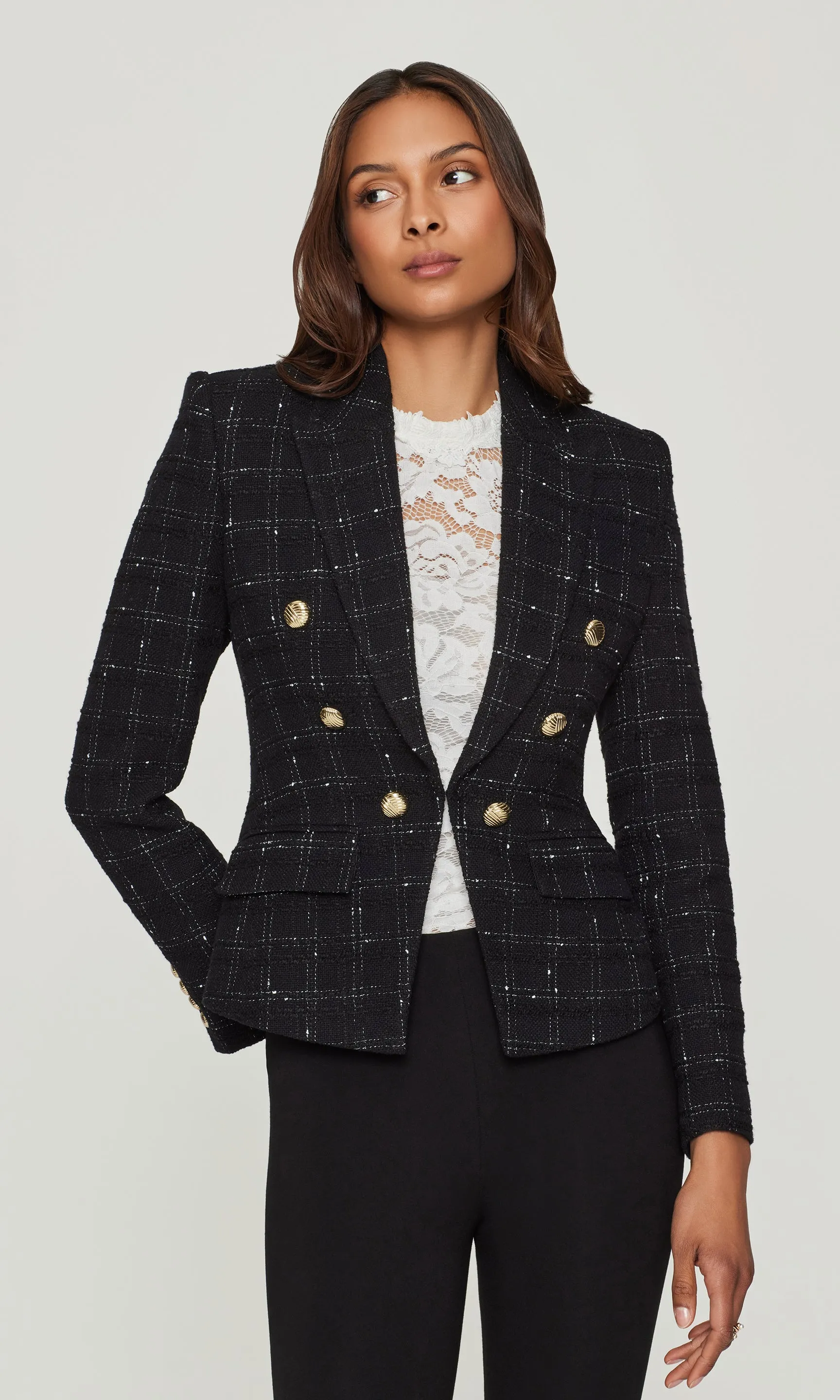Elsa Windowpane Tweed Blazer sold by Generation Love product image thumbnail 5