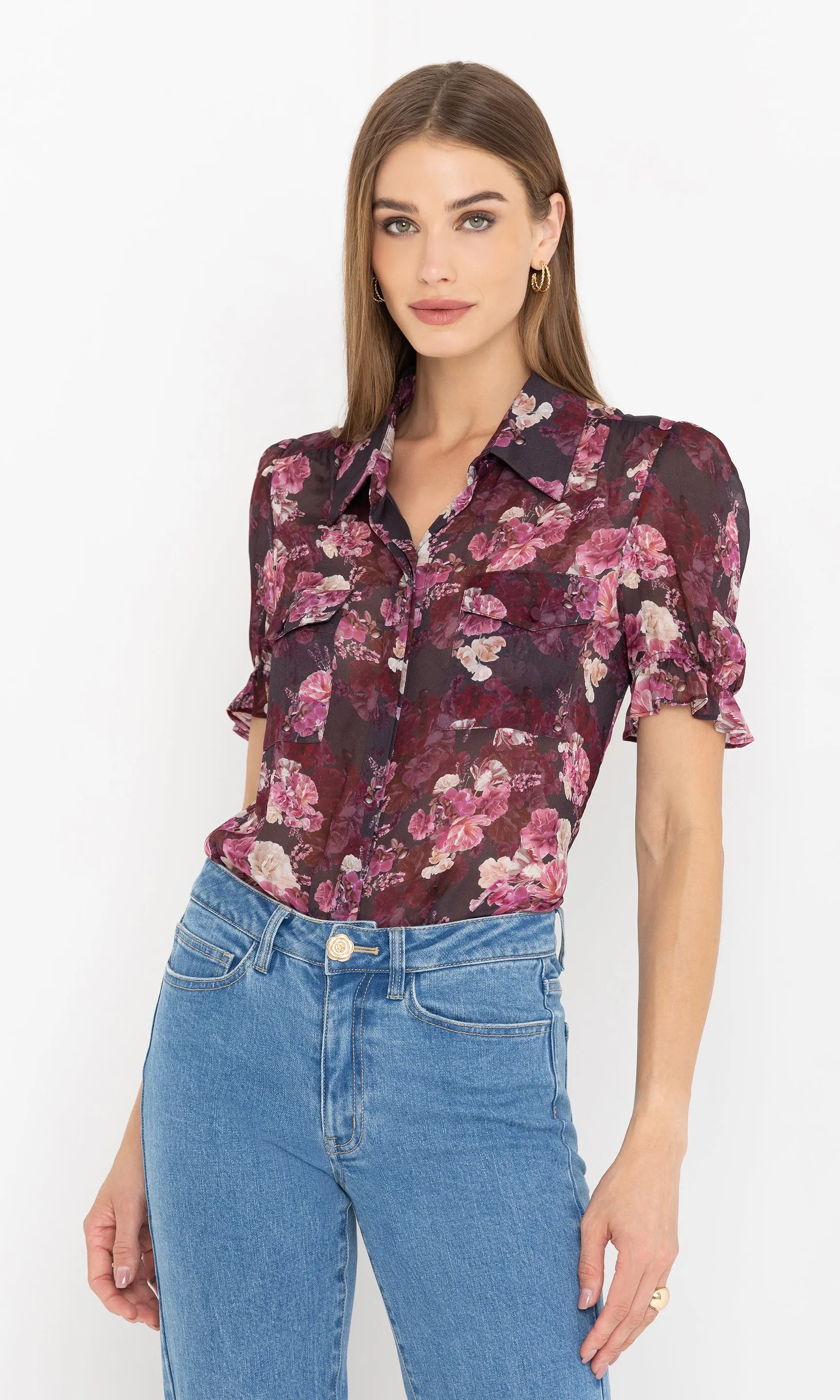 Mina Floral Georgette Shirt sold by Generation Love product image thumbnail 5