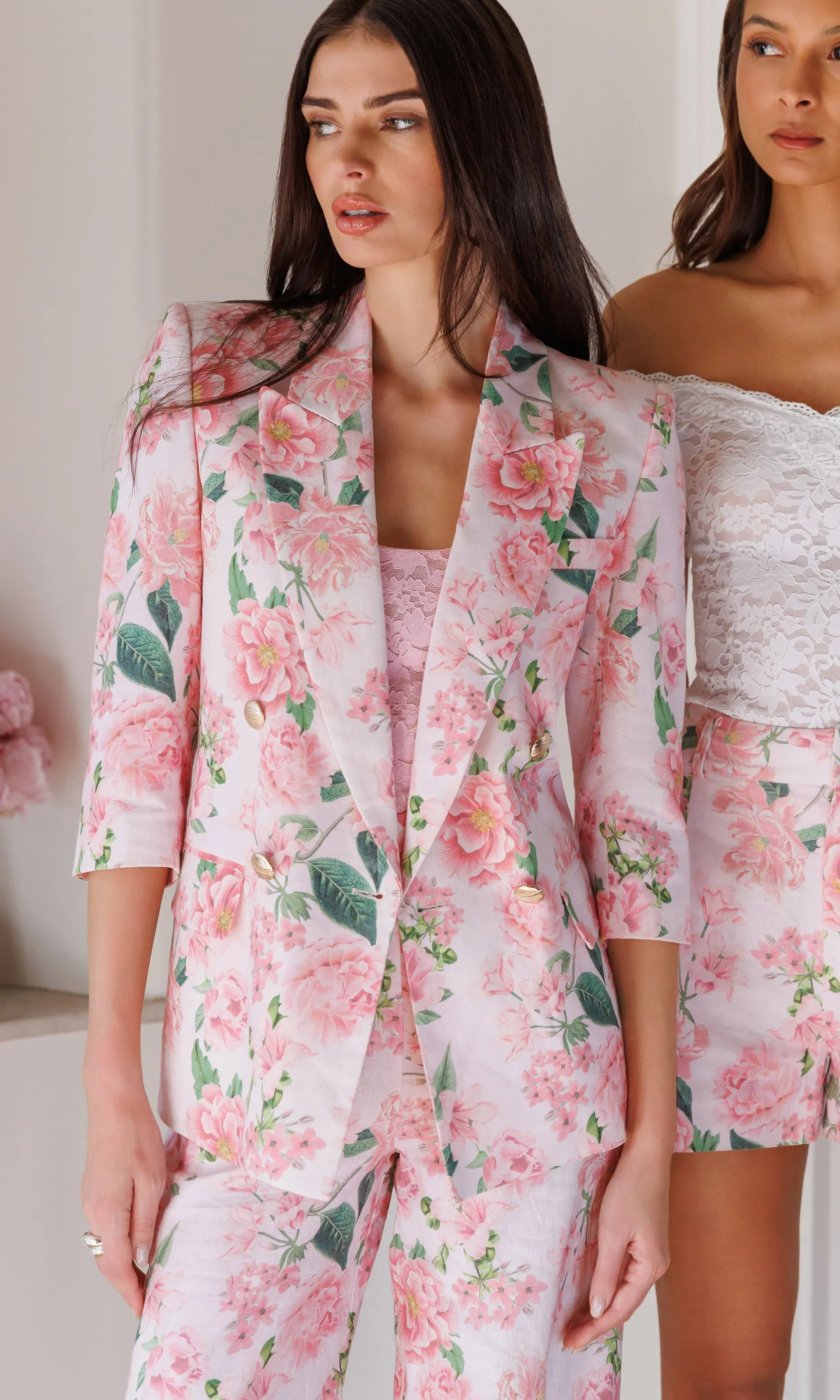 Maren Floral Linen Blazer sold by Generation Love product image thumbnail 4