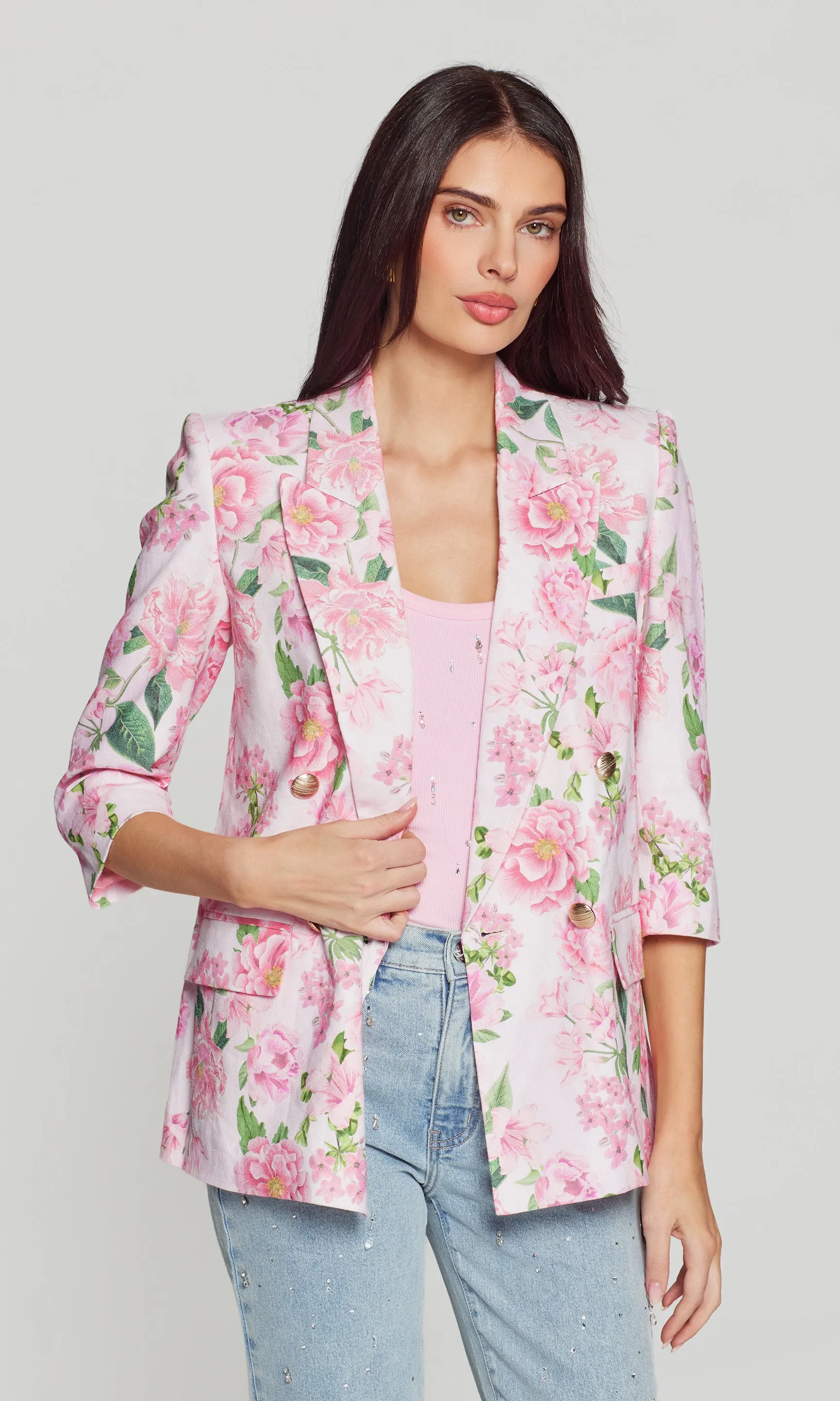 Maren Floral Linen Blazer sold by Generation Love product image thumbnail 5