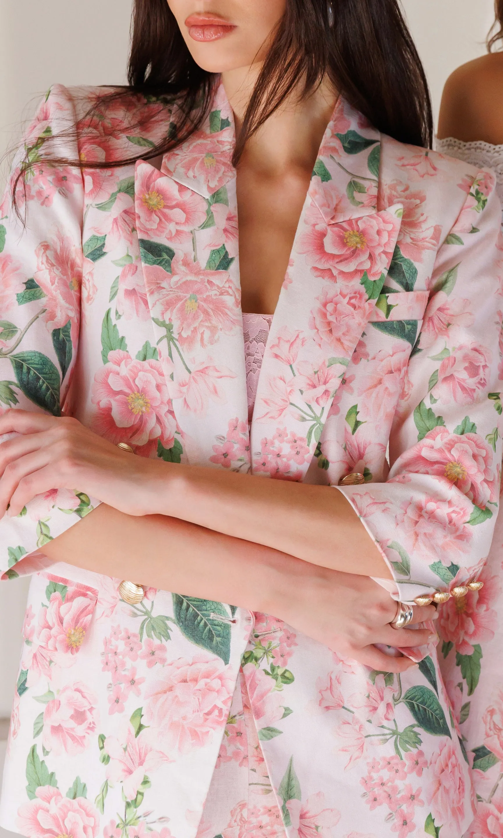 Maren Floral Linen Blazer sold by Generation Love product image thumbnail 2