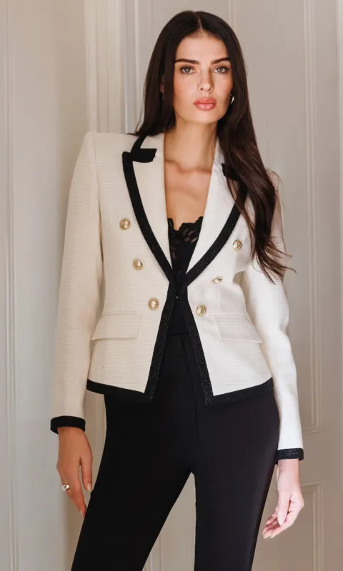 Haidi Contrast Combo Tweed Blazer made by Generation Love