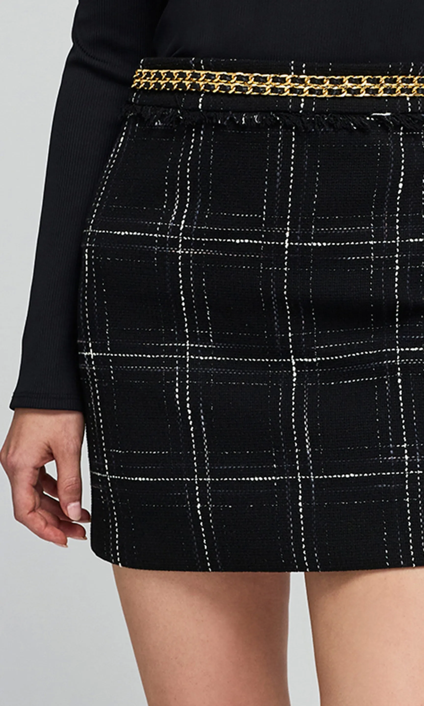 Stella Windowpane Tweed Skirt sold by Generation Love product image thumbnail 4