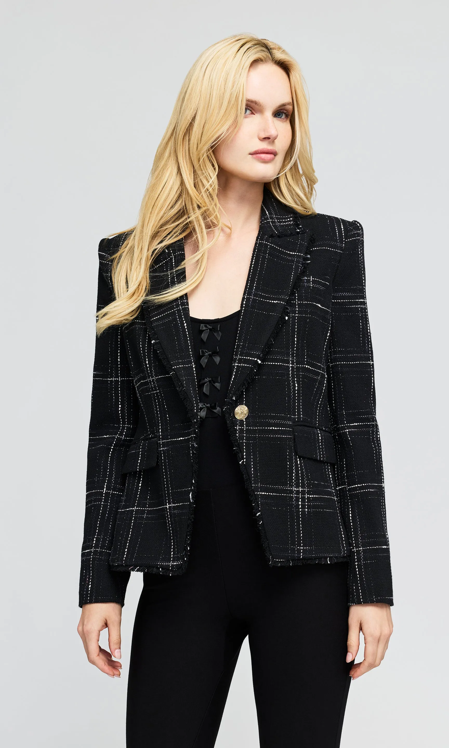 Skylar Windowpane Tweed Blazer sold by Generation Love product image thumbnail 4